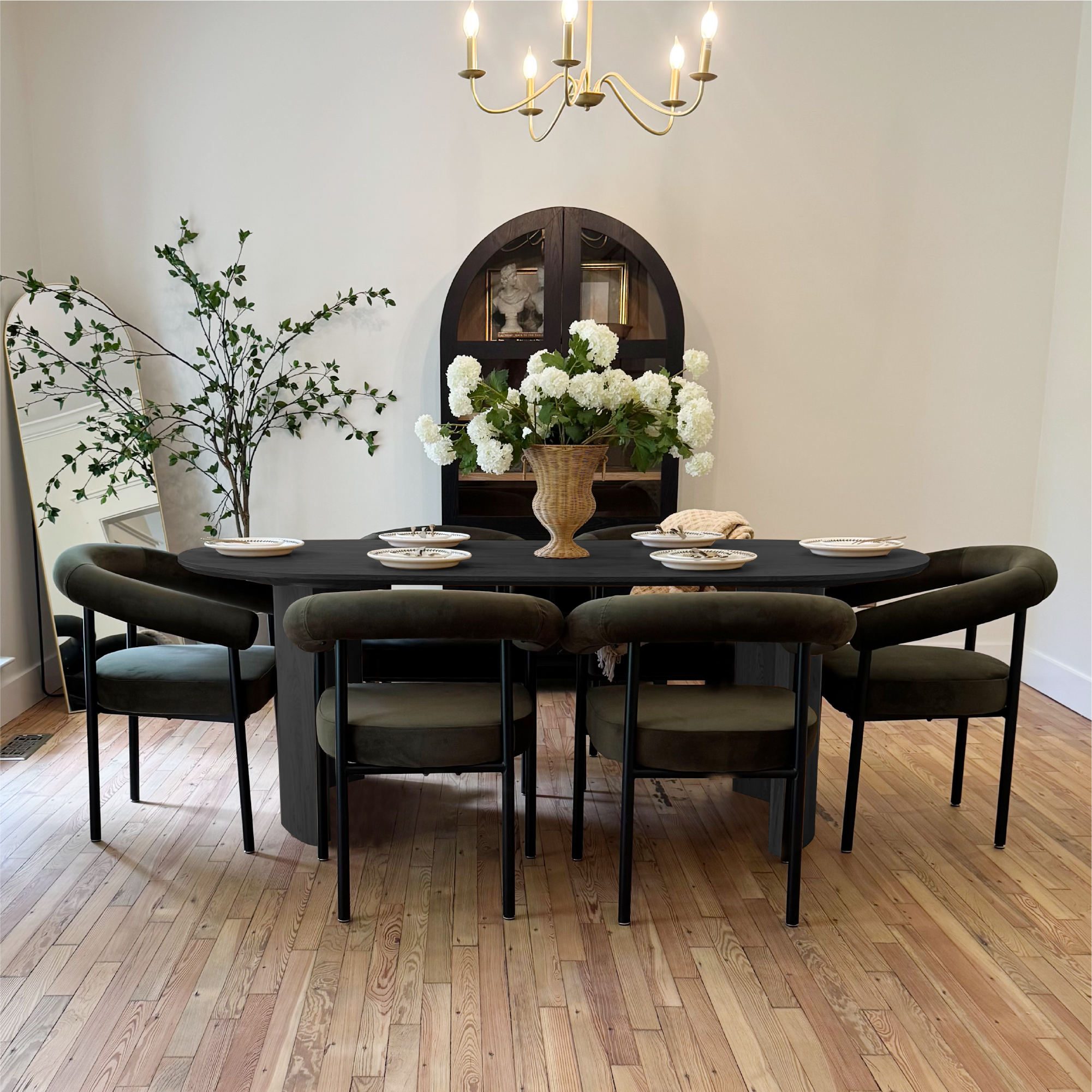 Dwen & New York 79" Oval Dining Table Set for 6 (7-Piece)