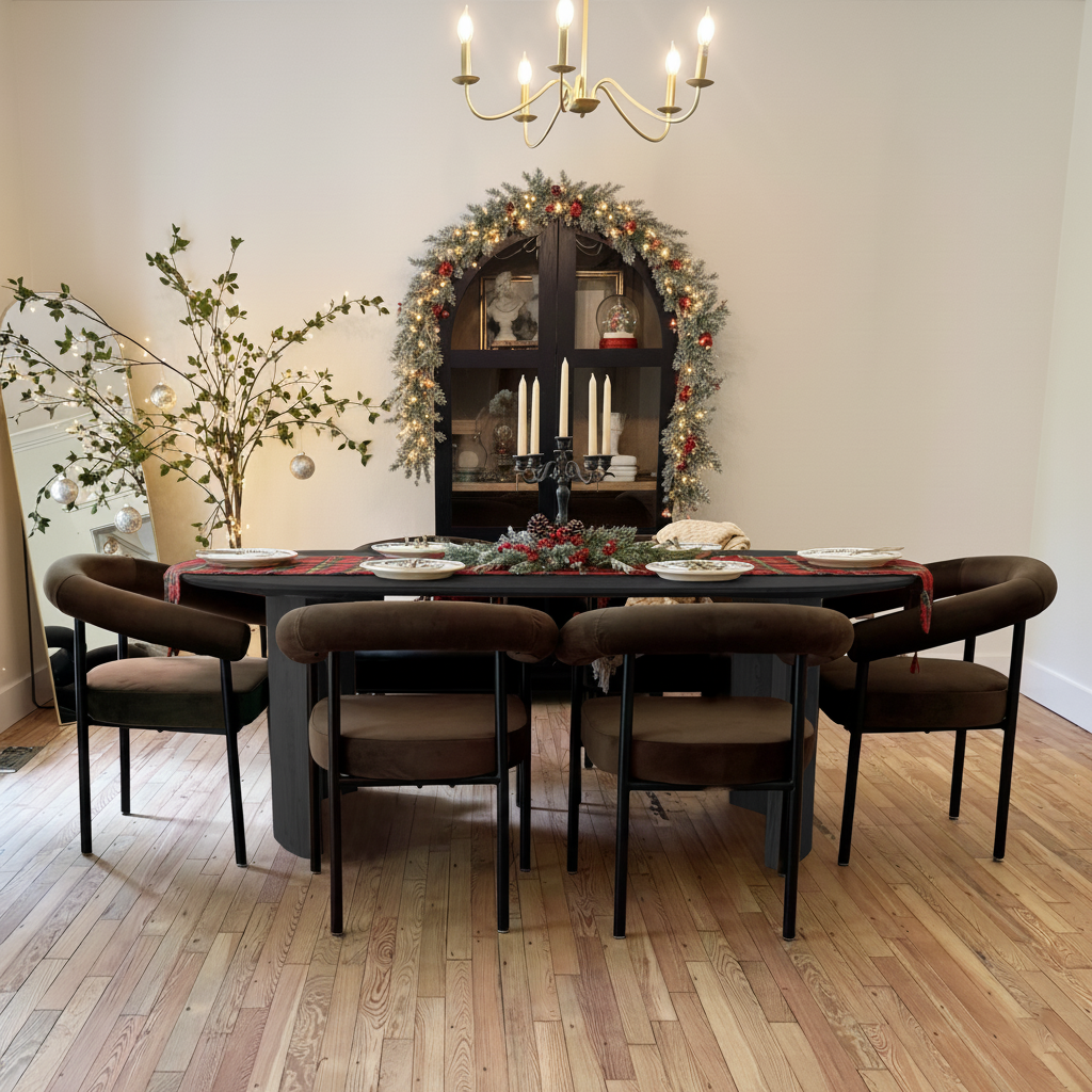 Dwen 79" Modern Large Oval Dining Table