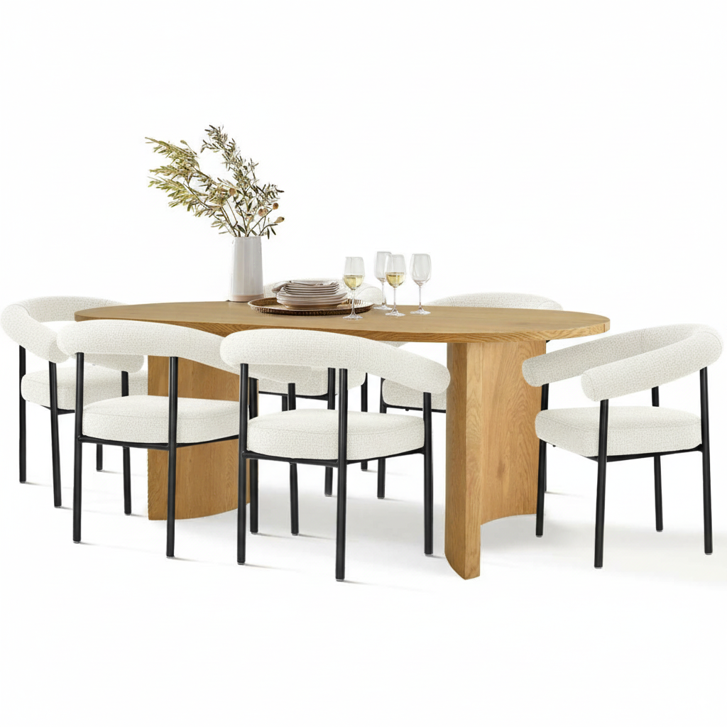 Dwen & New York 79" Oval Dining Table Set for 6 (7-Piece)