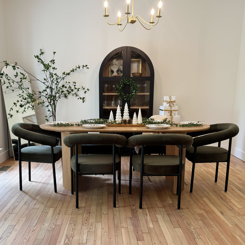 Dwen 79" Modern Large Oval Dining Table