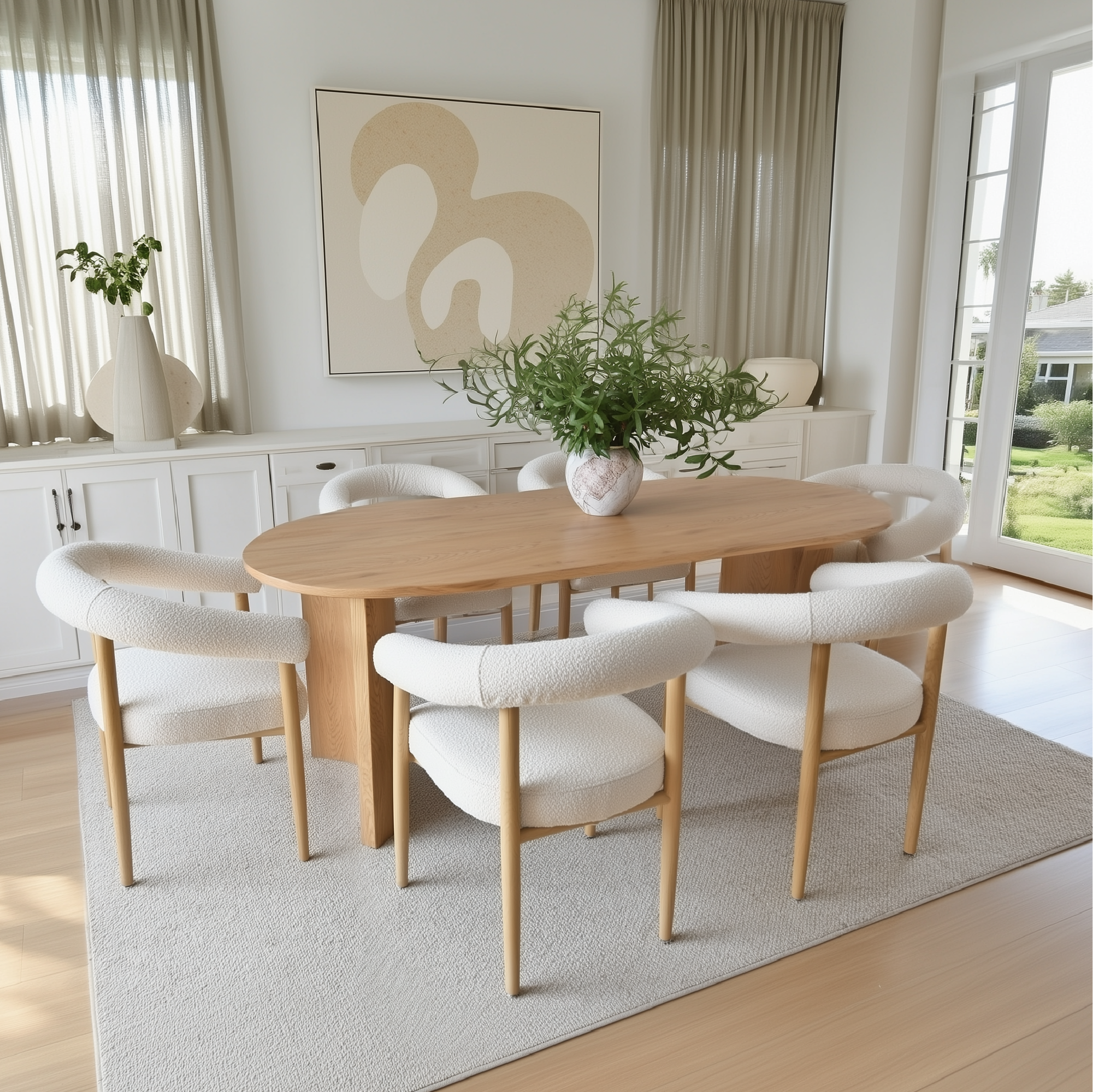 Melbourne Modern Boucle Upholstered Dining Chair (Set of 4)