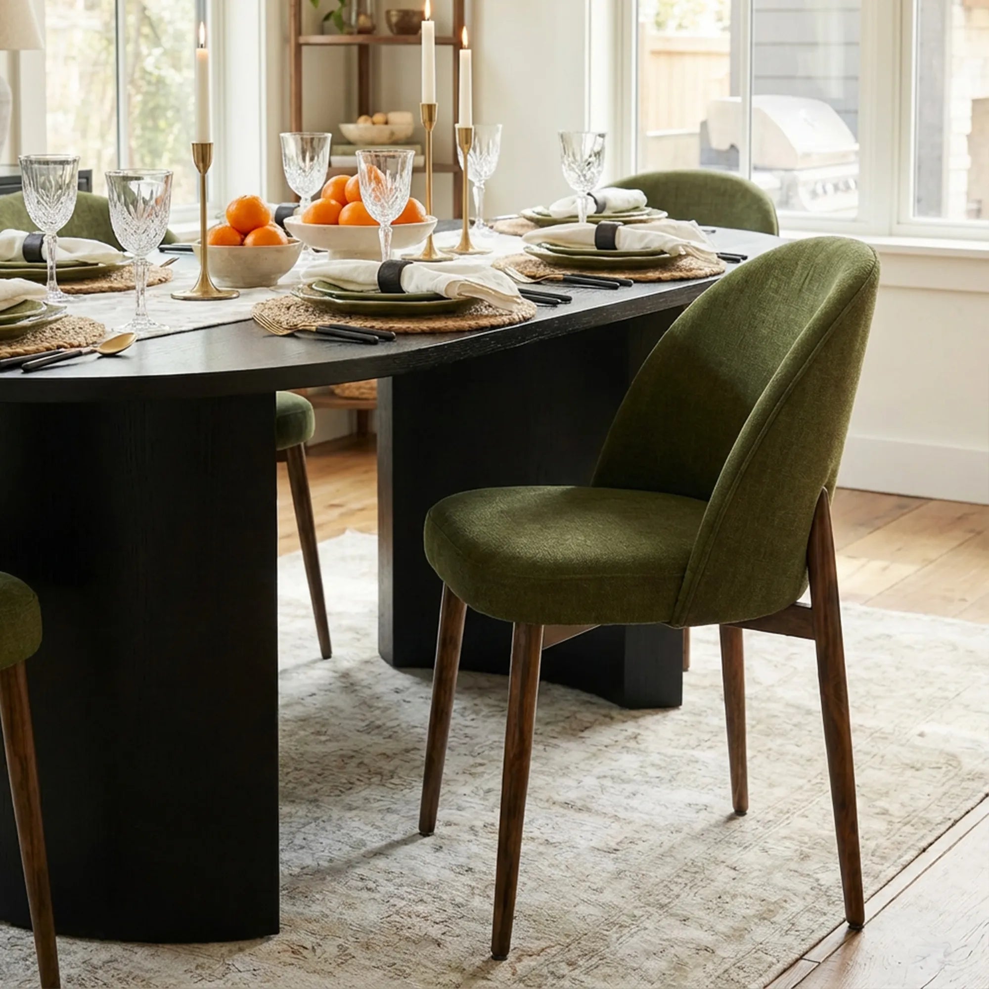 Dwen & Goteborg 79" Oval Dining Table Set for 6 (7-Piece)