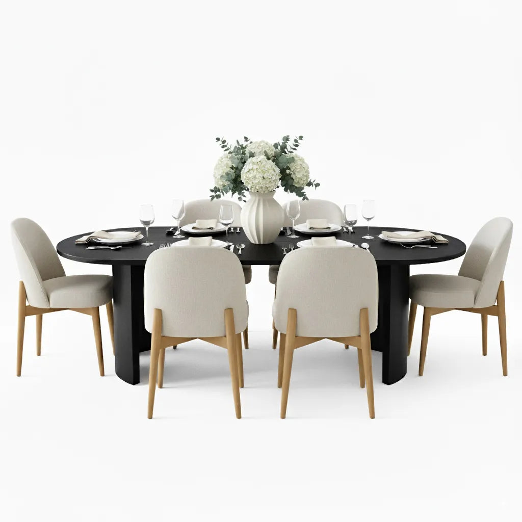Dwen & Havana 79" Oval Dining Table Set for 6 (7-Piece)