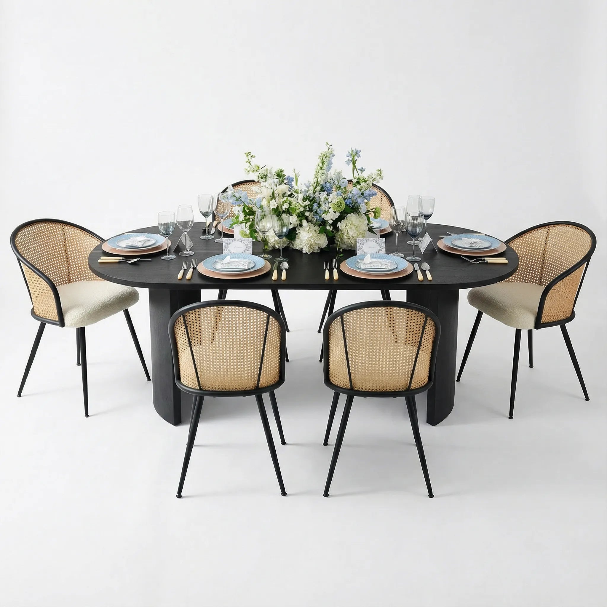 Dwen & Jules 79" Oval Dining Table Set for 6 (7-Piece)