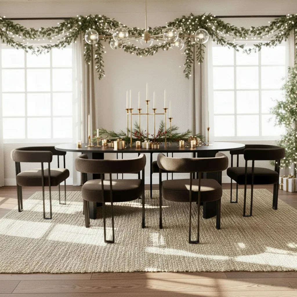 Dwen 79" Modern Large Oval Dining Table