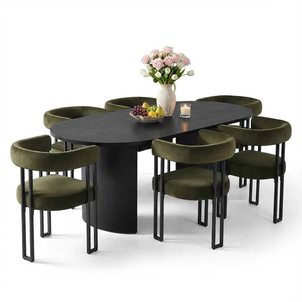Dwen & Mia 79" Oval Dining Table Set for 6 (7-Piece)