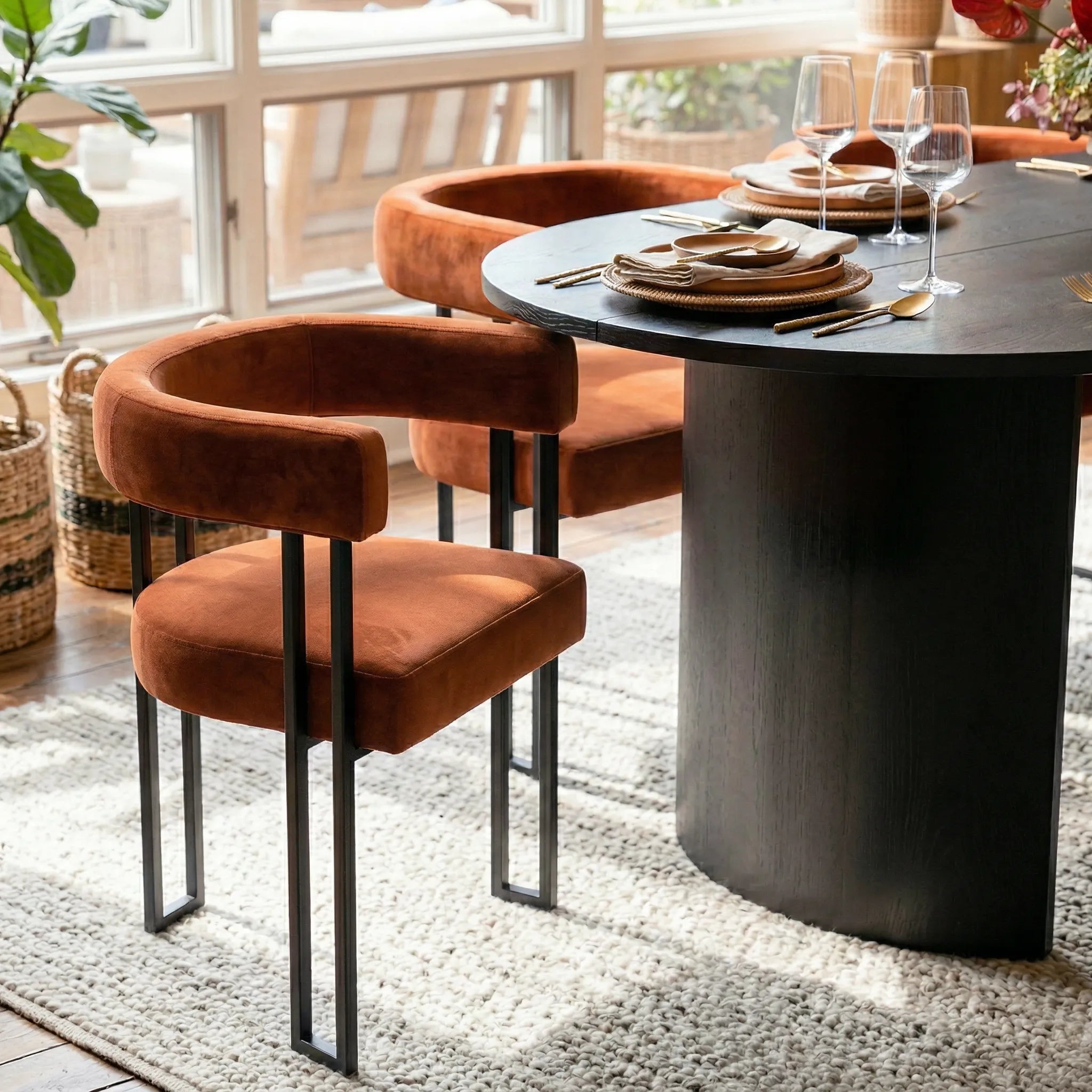 Dwen & Mia 79" Oval Dining Table Set for 6 (7-Piece)