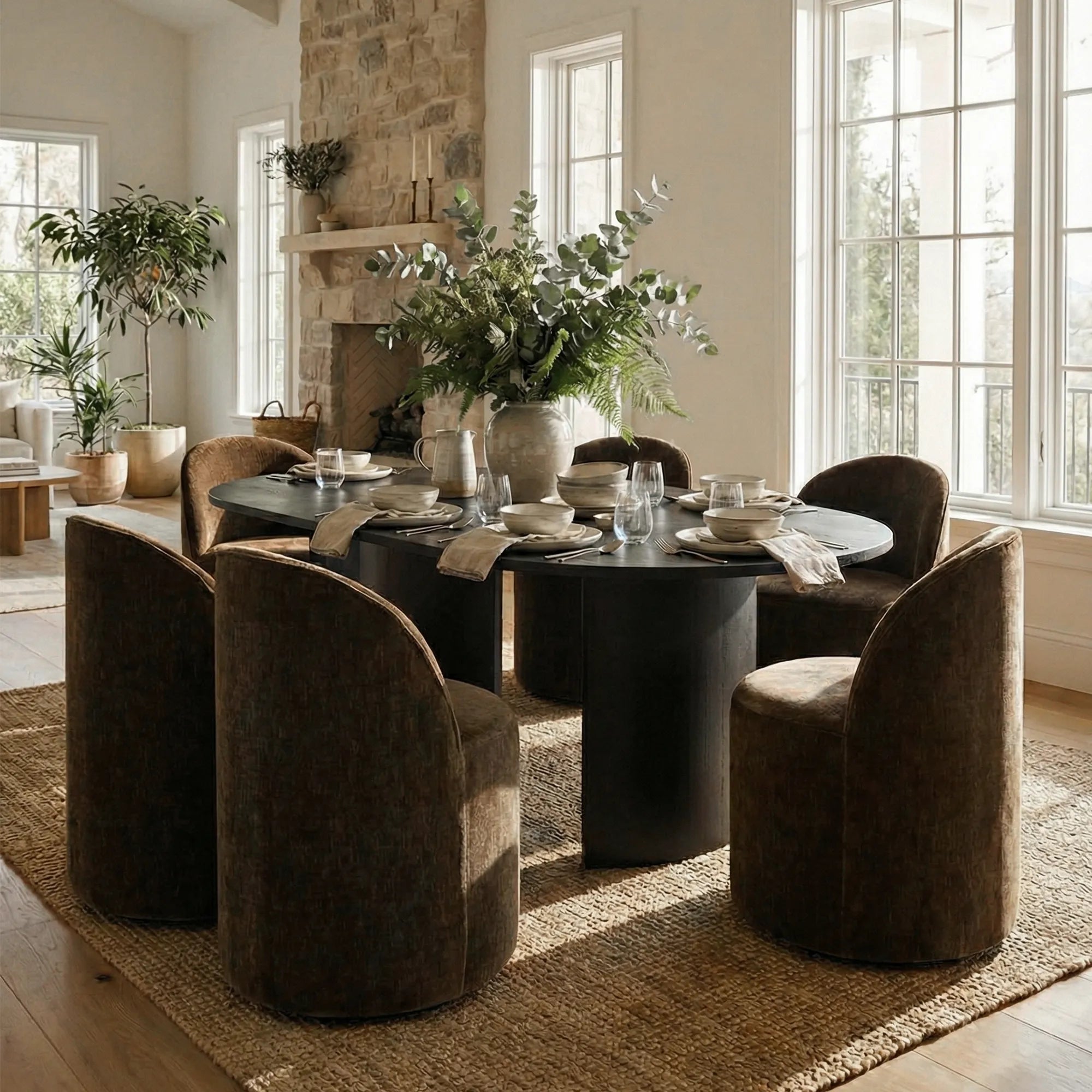 Dwen 79" Modern Large Oval Dining Table