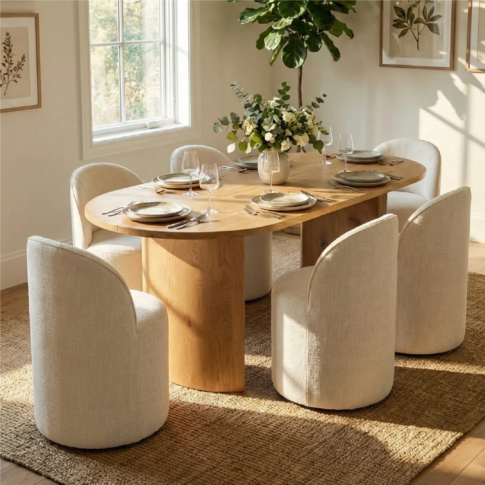 Dwen 79" Modern Large Oval Dining Table