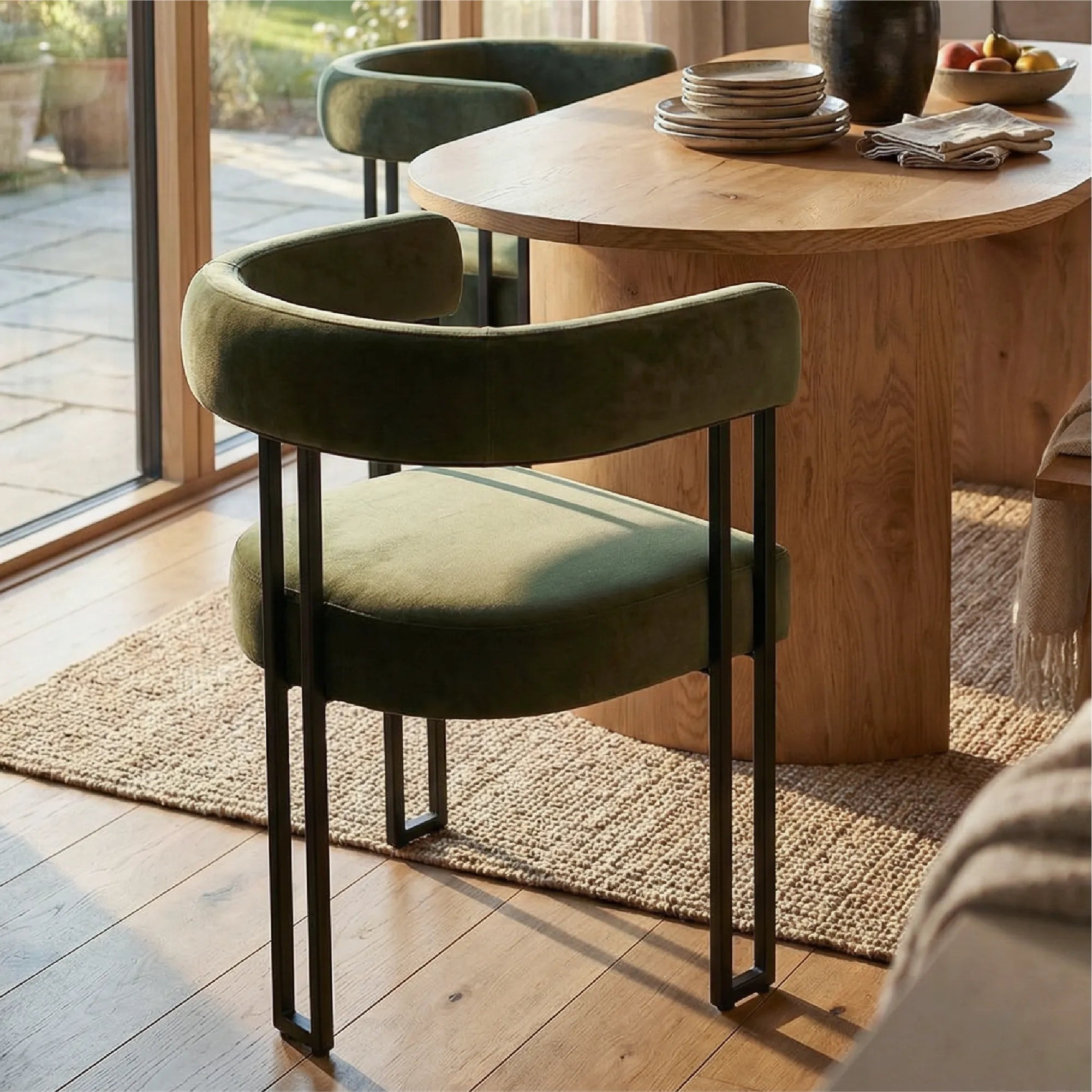 Dwen & Mia 79" Oval Dining Table Set for 6 (7-Piece)