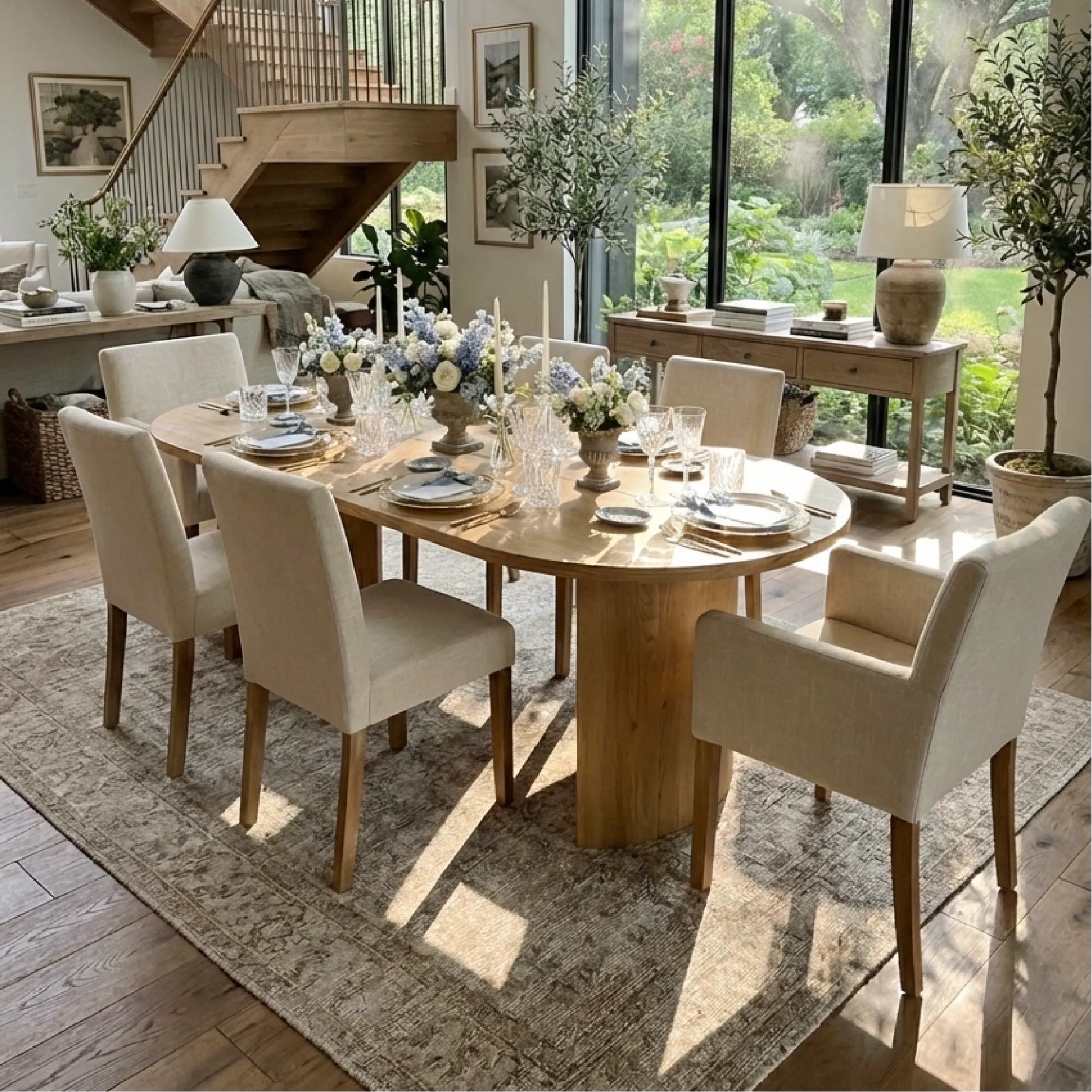 Dwen & North 79" Oval Dining Table Set for 6 (7-Piece)