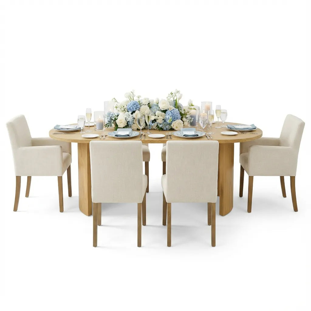Dwen & North 79" Oval Dining Table Set for 6 (7-Piece)