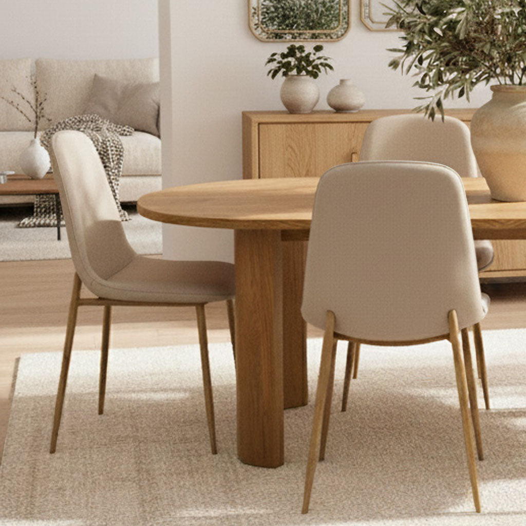 Dwen & Oslo 79" Oval Dining Table Set for 6 (7-Piece)