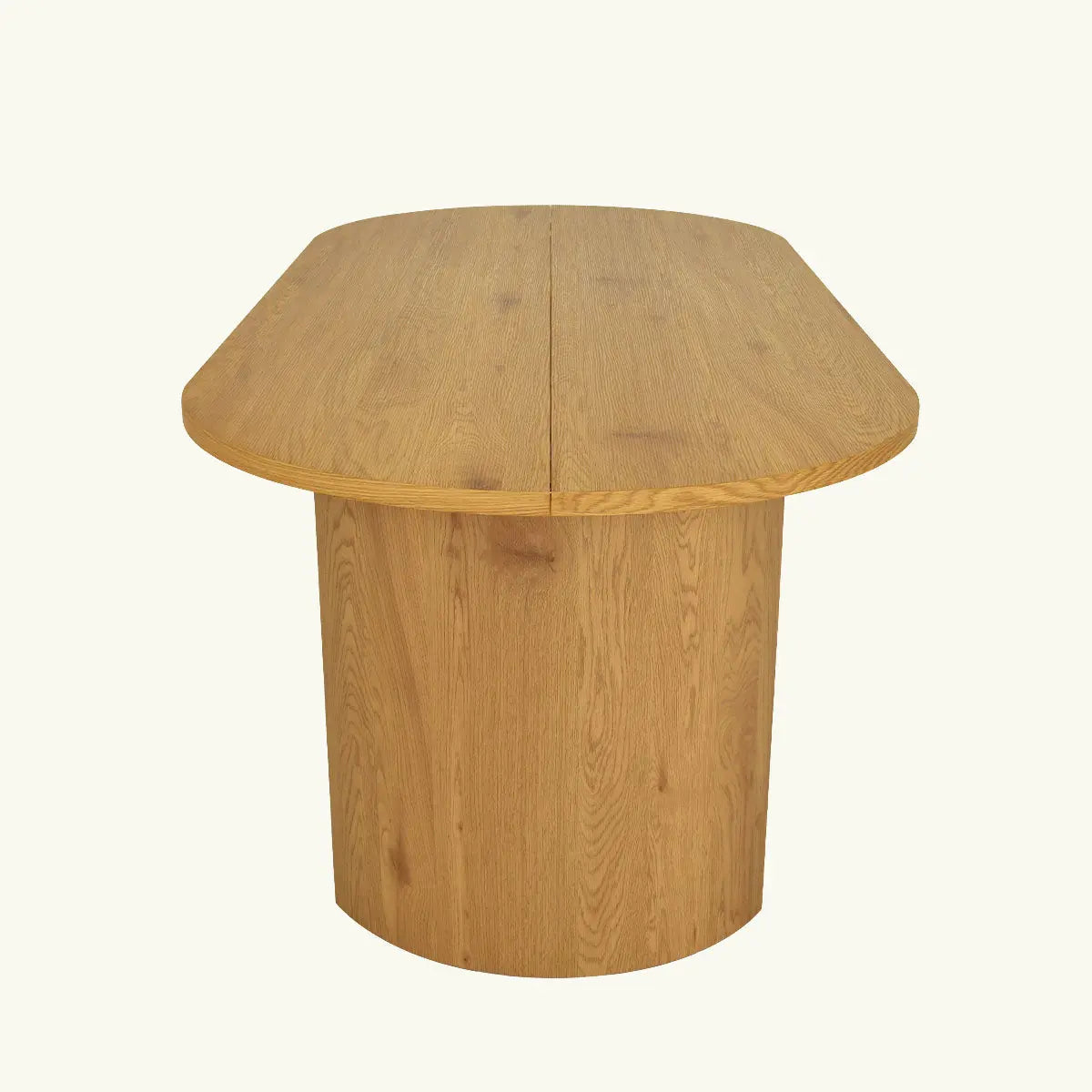 Dwen Modern Large Oval Dining Table, oak wood finish, no background details, elegant design.