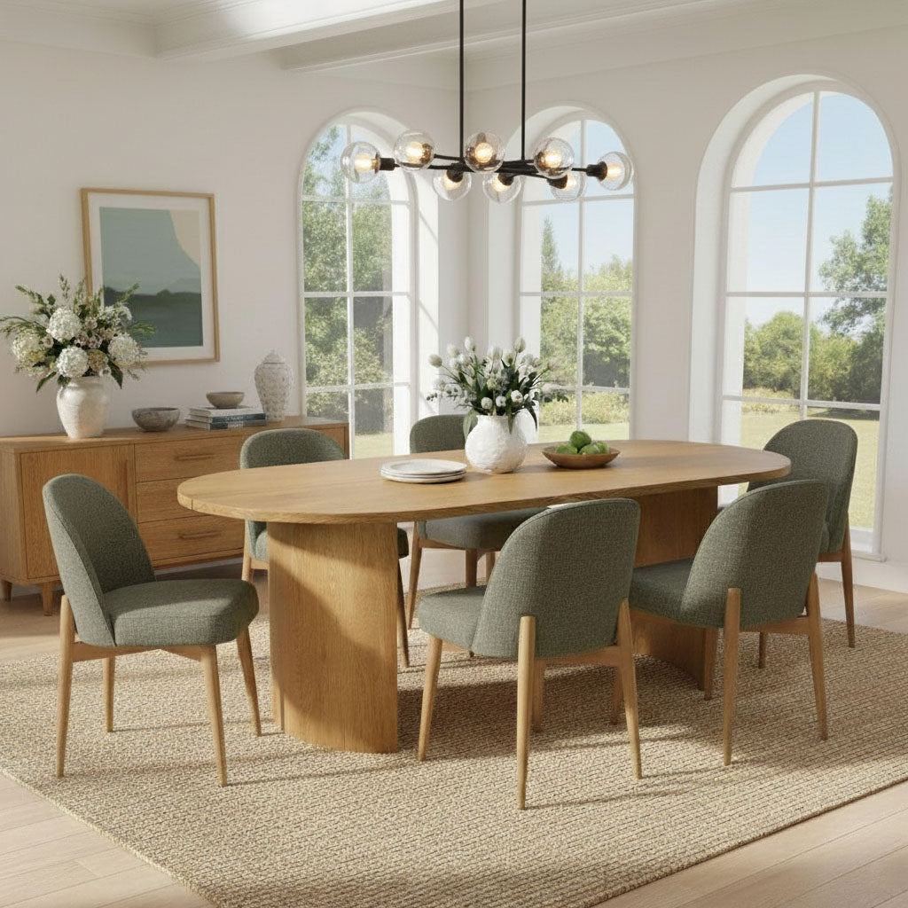 Dwen & Havana 79" Oval Dining Table Set for 6 (7-Piece)