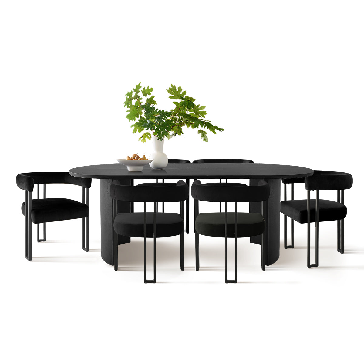 Dwen & Mia 79" Oval Dining Table Set for 6 (7-Piece)