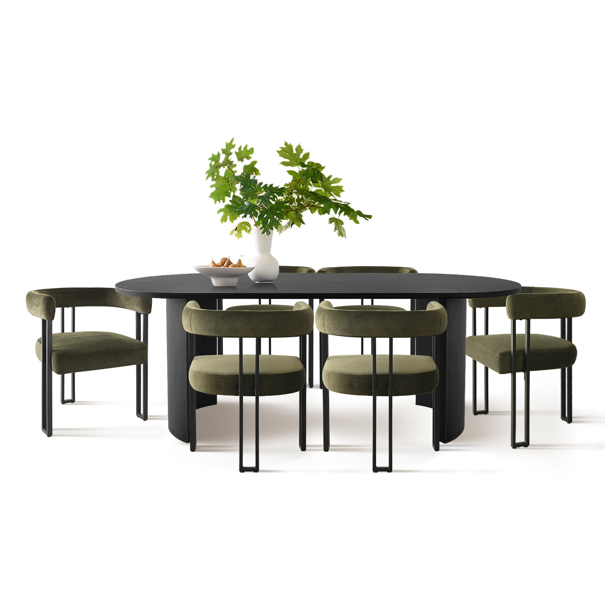 Dwen & Mia 79" Oval Dining Table Set for 6 (7-Piece)