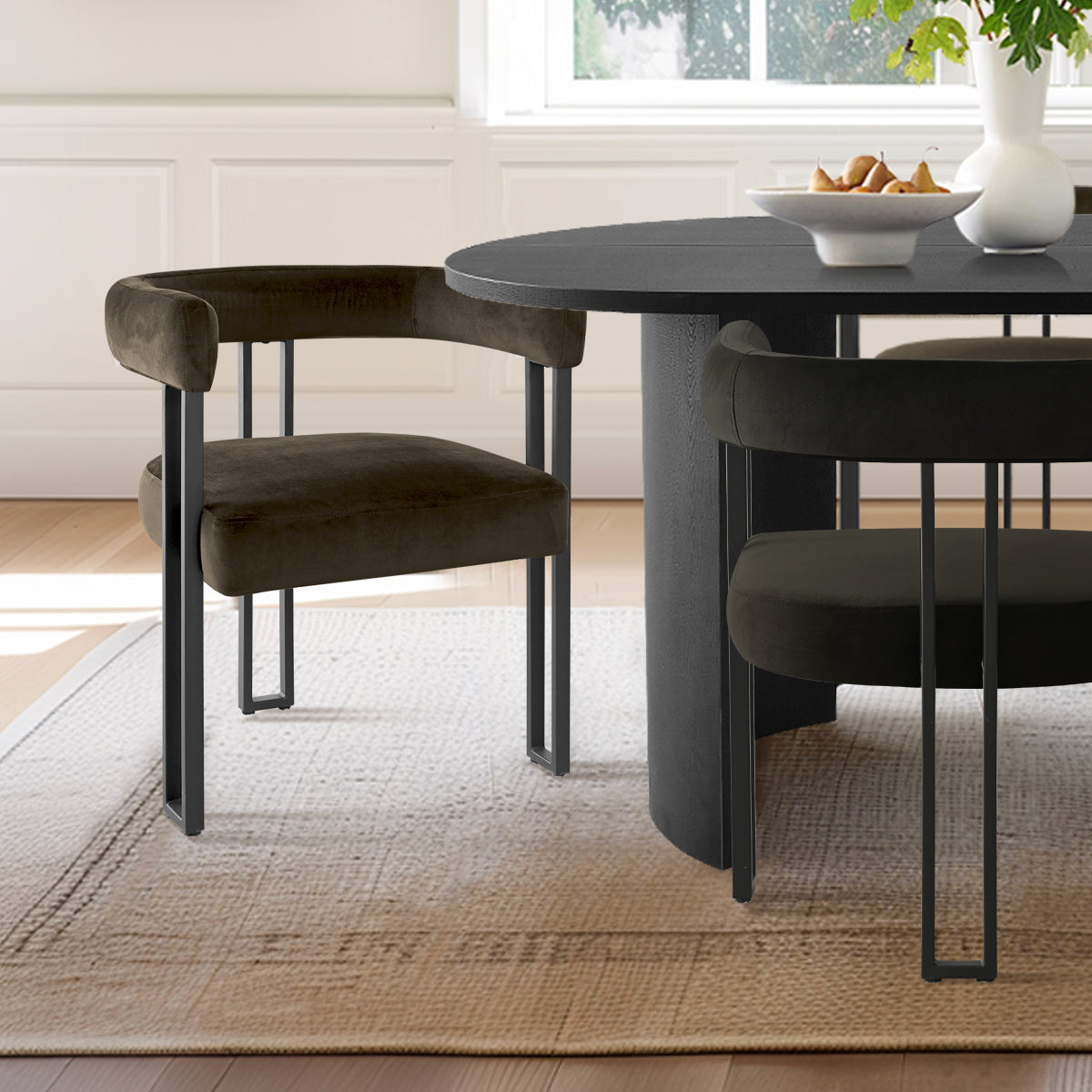 Dwen & Mia 79" Oval Dining Table Set for 6 (7-Piece)