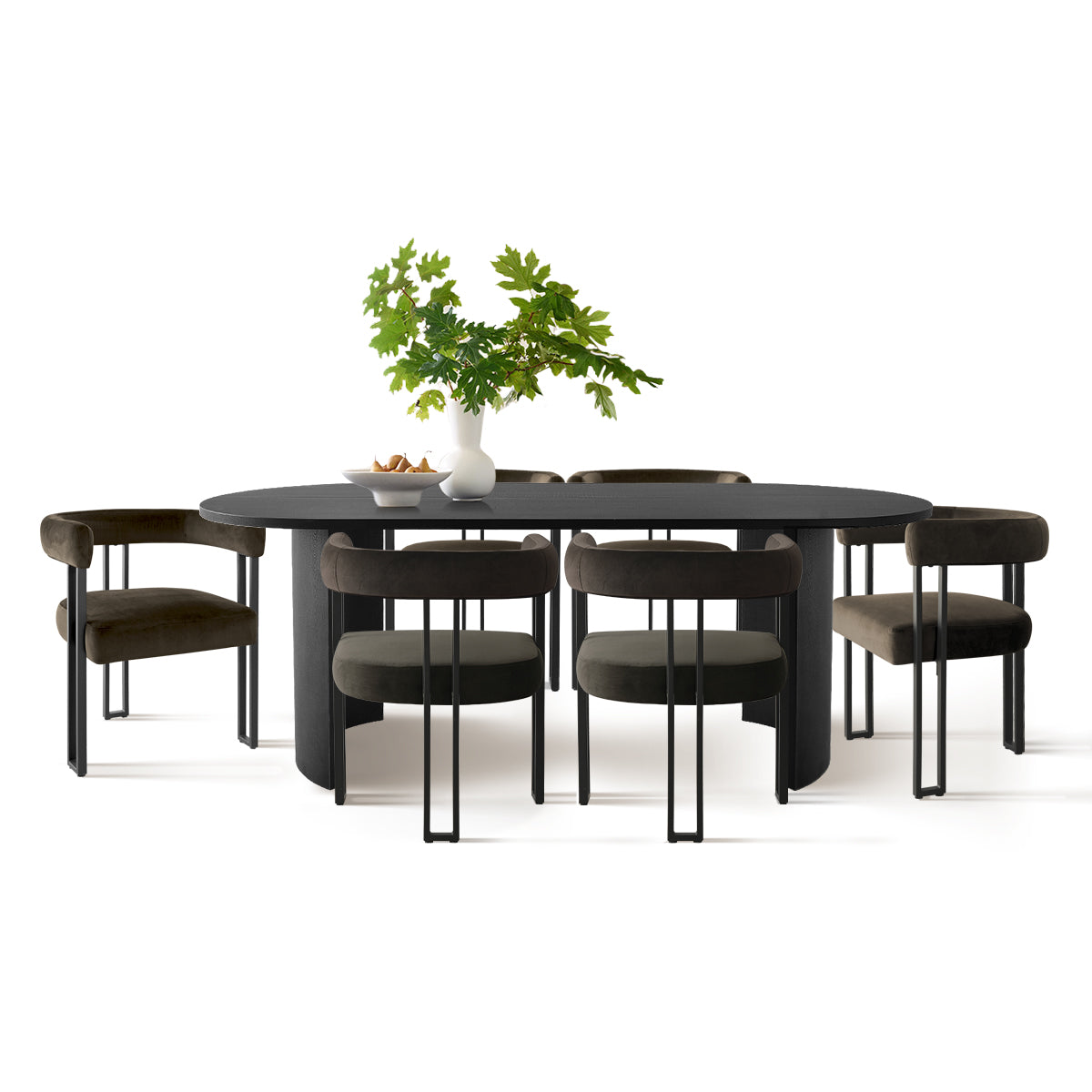 Dwen & Mia 79" Oval Dining Table Set for 6 (7-Piece)