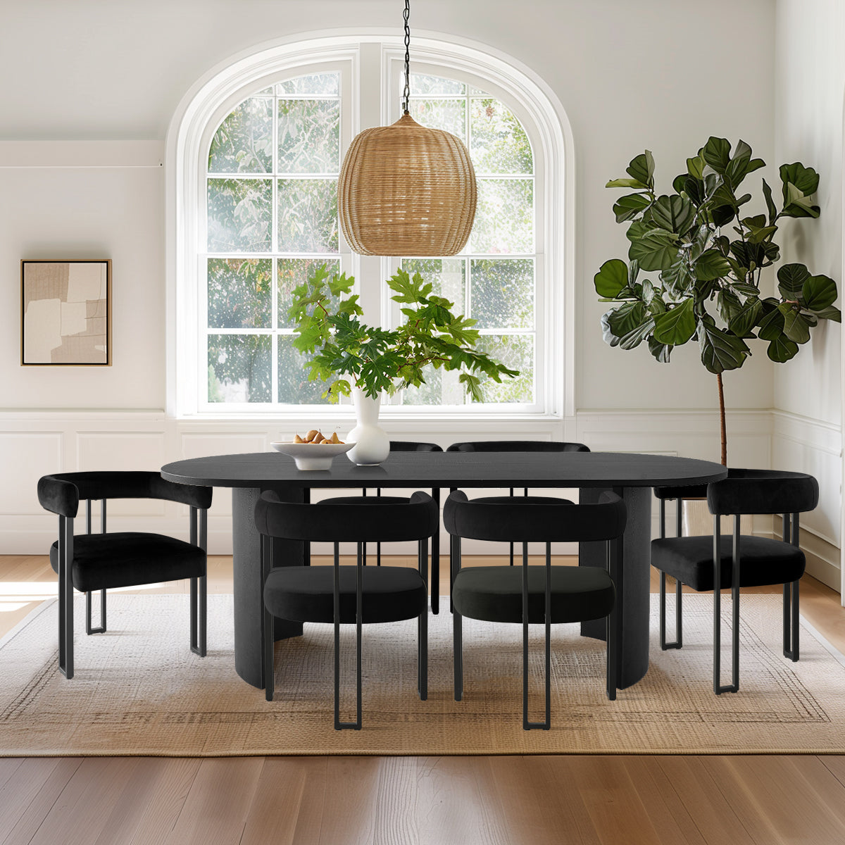 Dwen & Mia 79" Oval Dining Table Set for 6 (7-Piece)