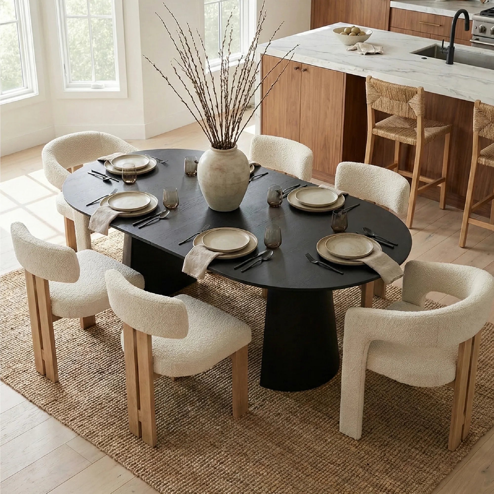 Dwen 47"-65"-83" Extendable Oval Dining Table – 3-in-1 Design