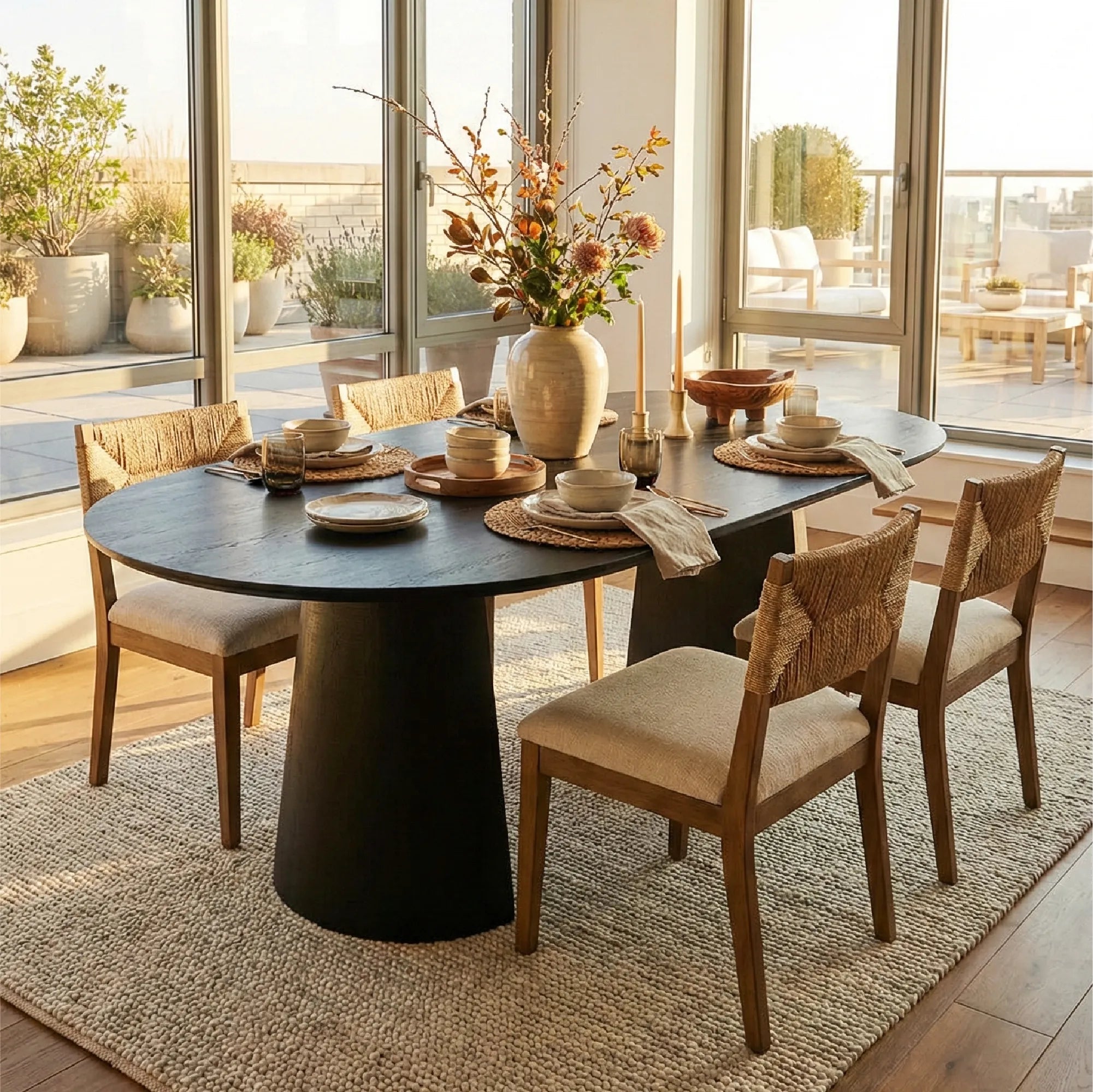 Dwen 47"-65"-83" Extendable Oval Dining Table – 3-in-1 Design