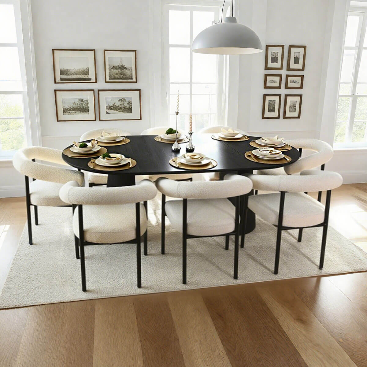 Dwen 47"-65"-83" Extendable Oval Dining Table – 3-in-1 Design