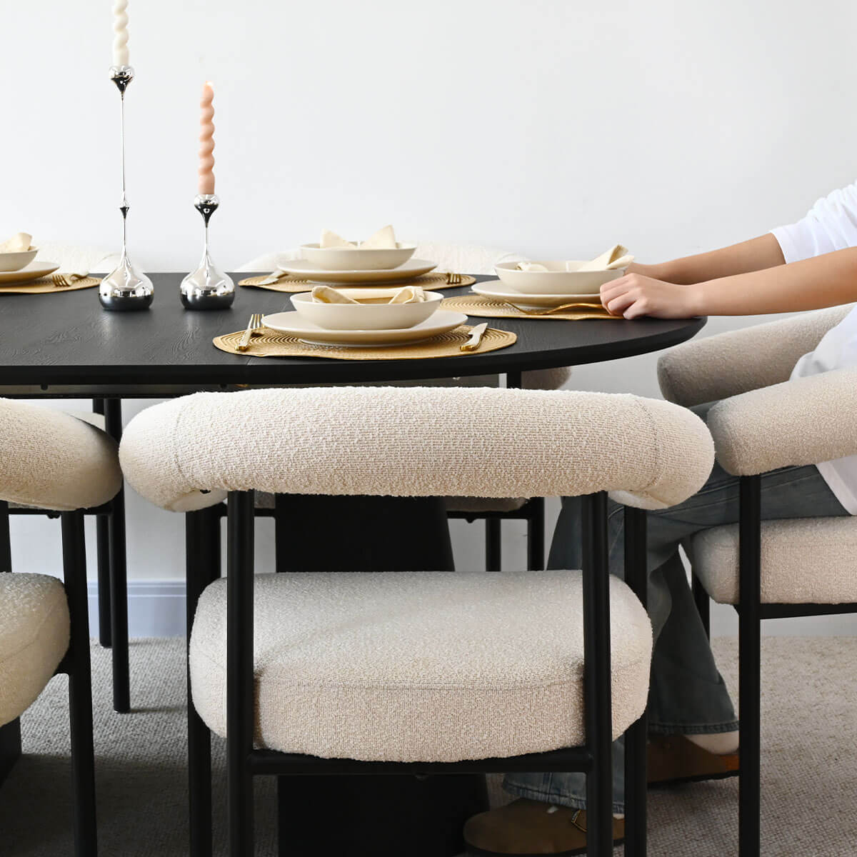 Dwen 47"-65"-83" Extendable Oval Dining Table – 3-in-1 Design