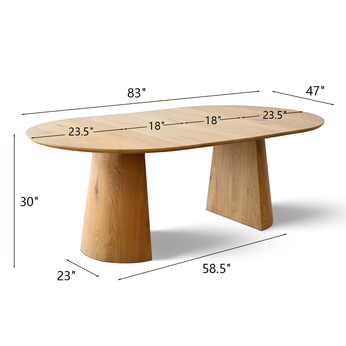 Dwen 47"-65"-83" Extendable Oval Dining Table – 3-in-1 Design