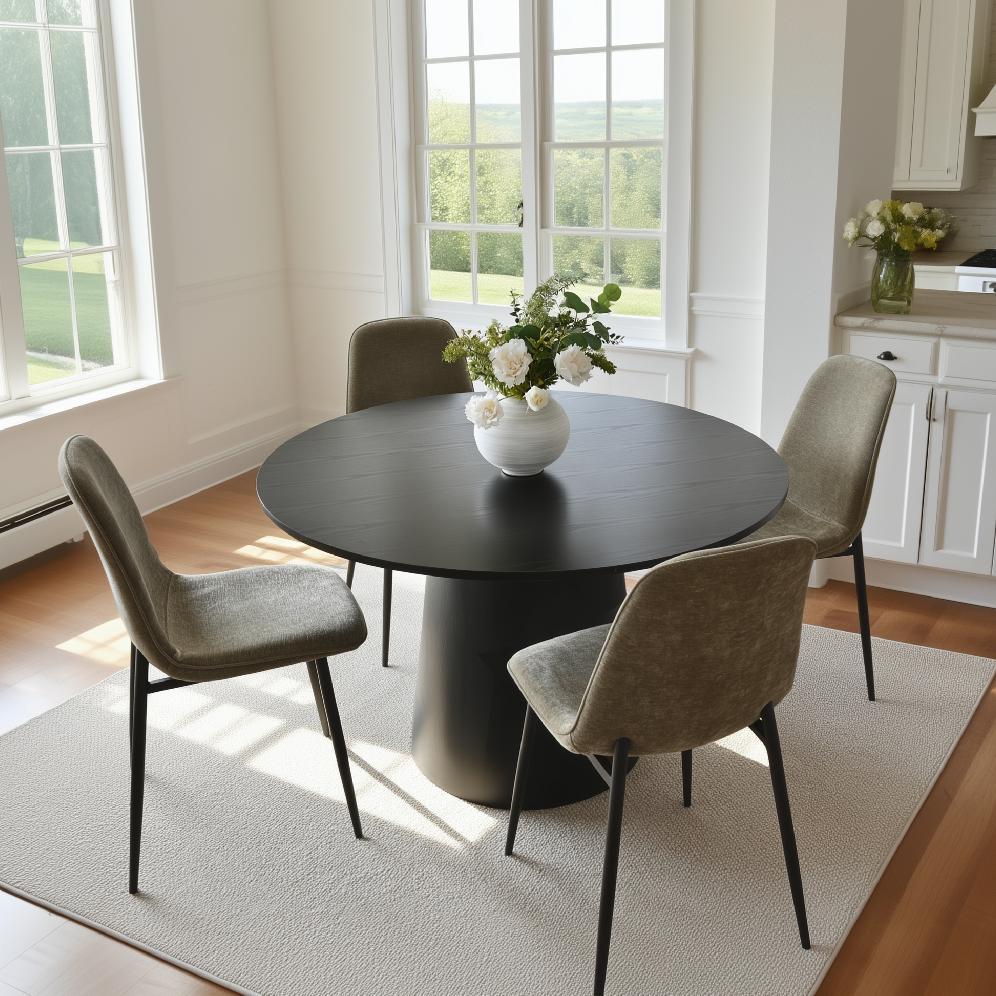 Oslo Modern Chenille Dining Chair with Metal Legs (Set of 4)