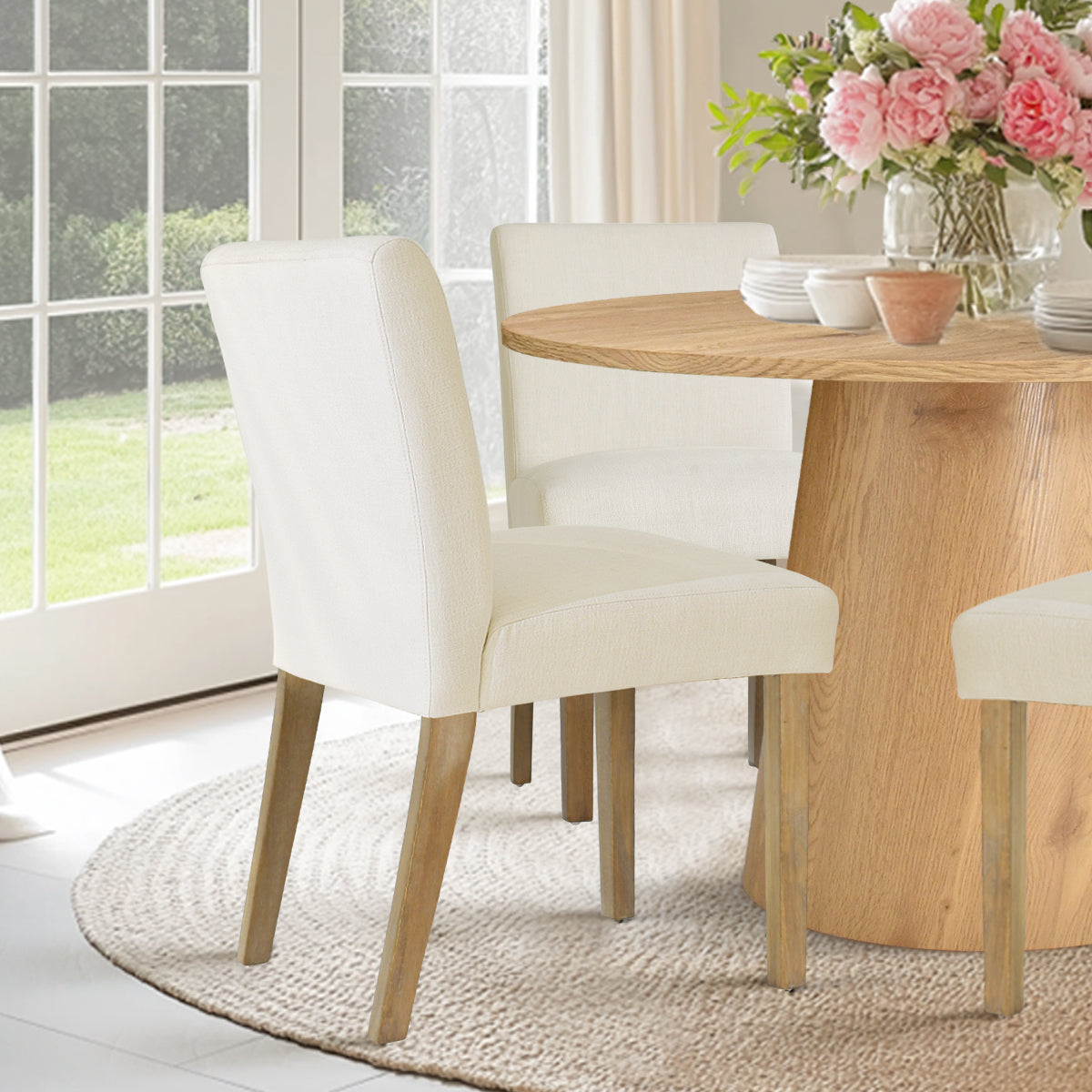 Dwen & North 46" Modern Round Dining Table Set for 4 (5-Piece)