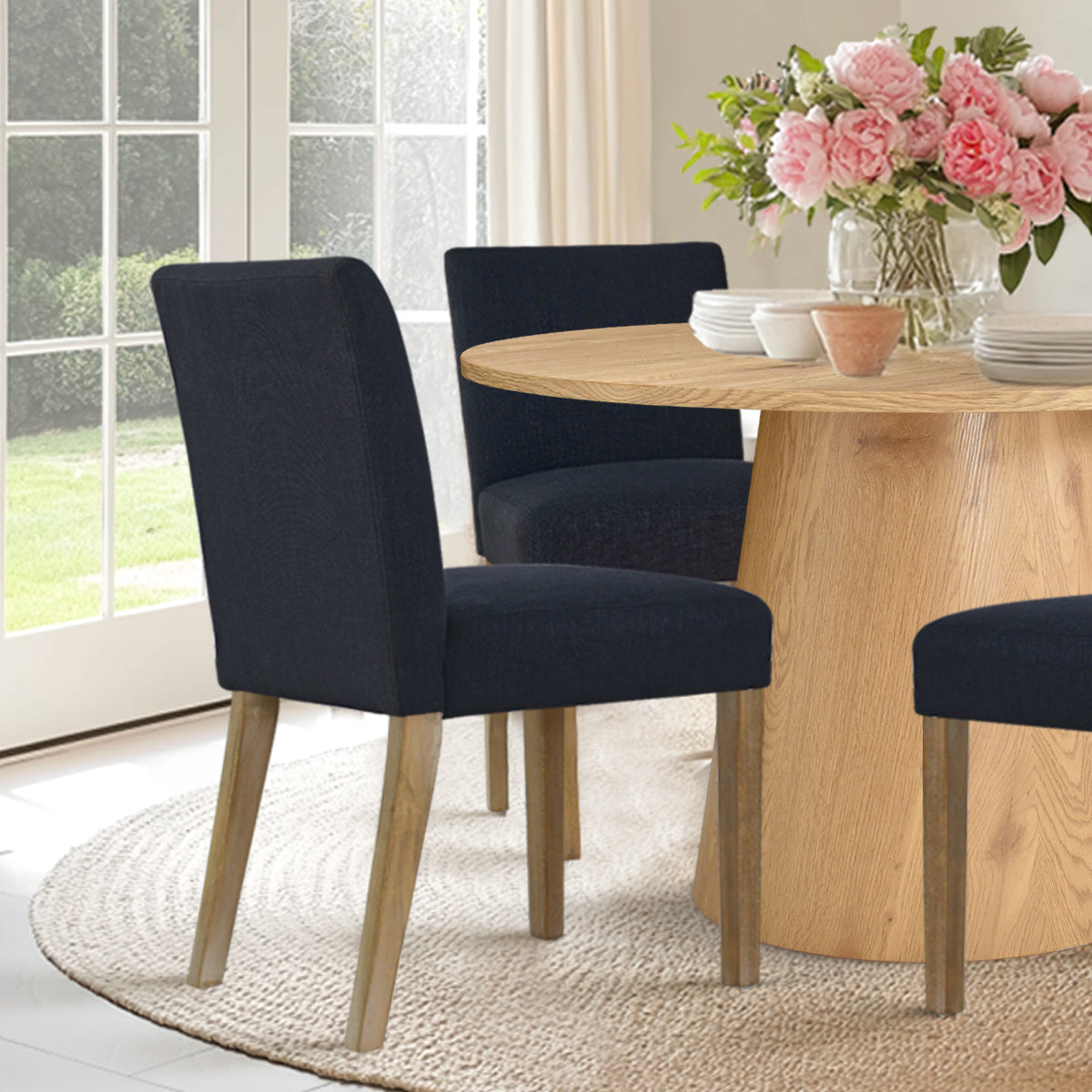Dwen & North 46" Modern Round Dining Table Set for 4 (5-Piece)