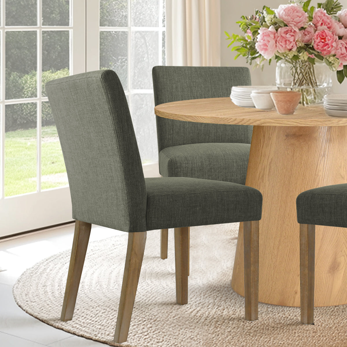 Dwen & North 46" Modern Round Dining Table Set for 4 (5-Piece)