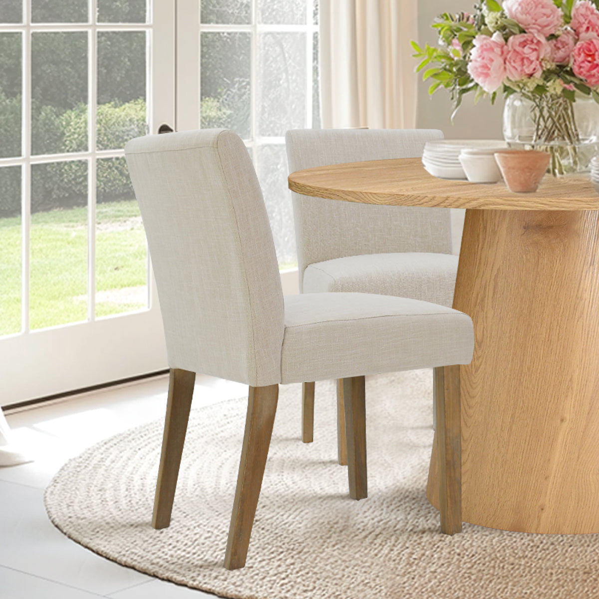 Dwen & North 46" Modern Round Dining Table Set for 4 (5-Piece)