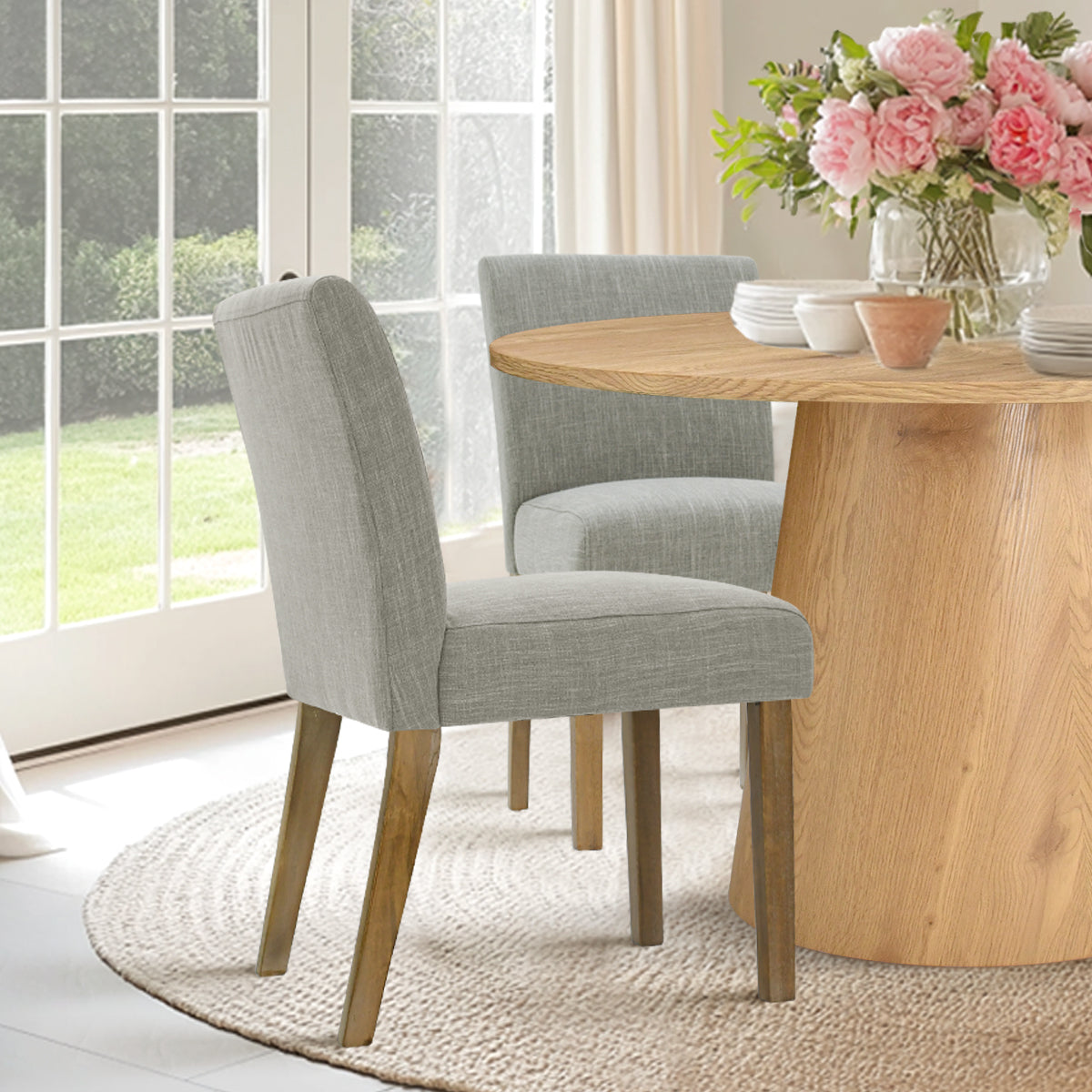 Dwen & North 46" Modern Round Dining Table Set for 4 (5-Piece)