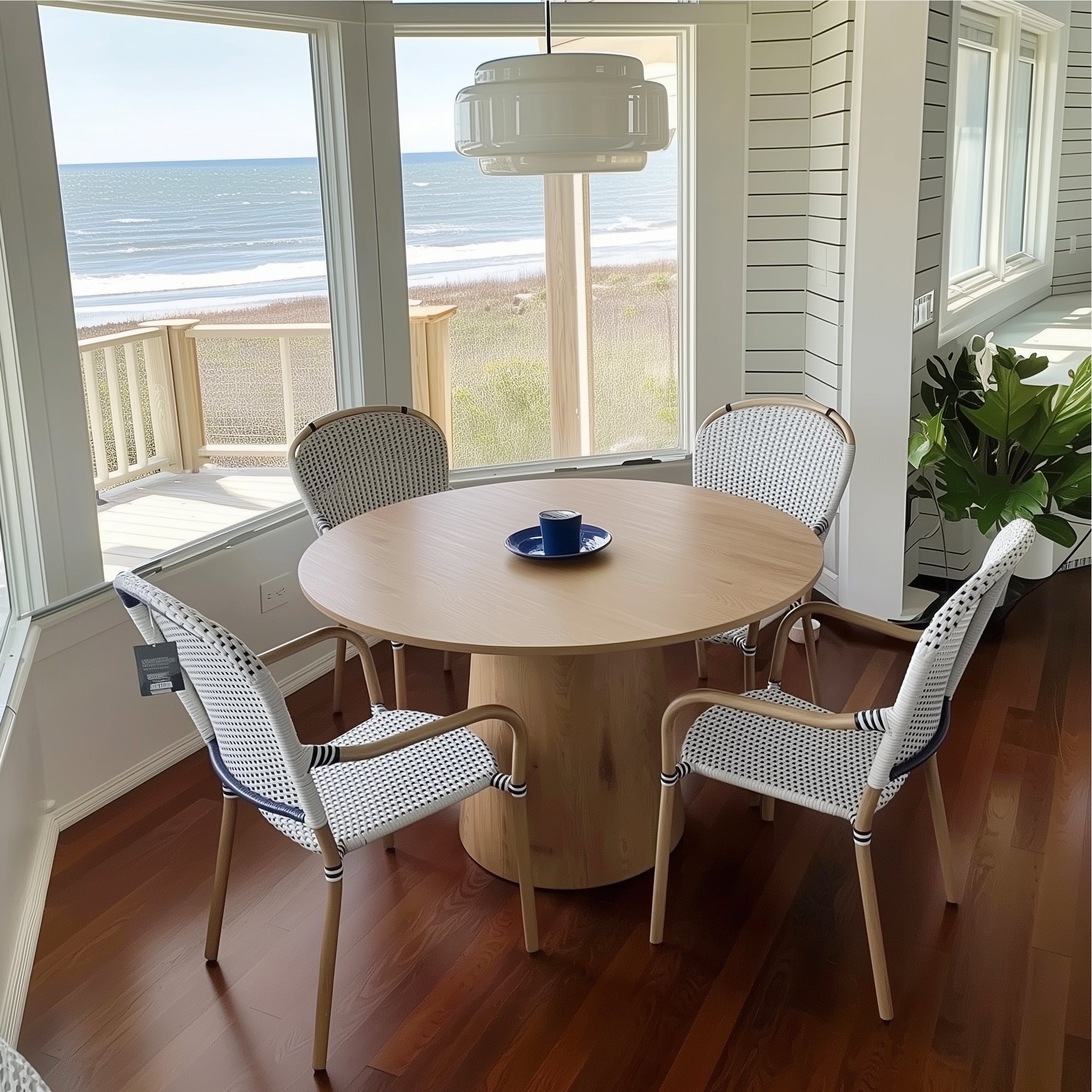 Dwen 46" Modern Round Pedestal Dining Table