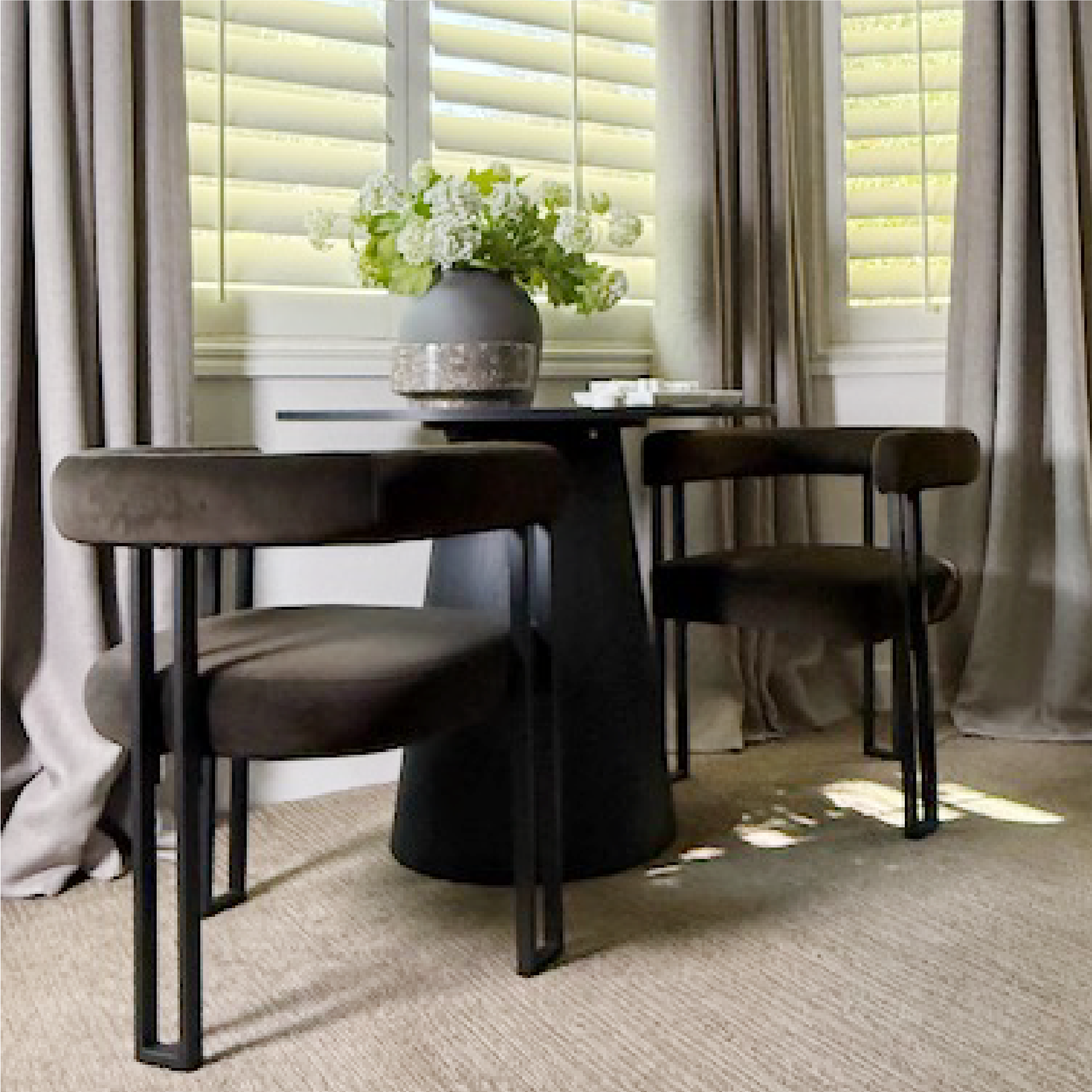 Dwen 35" Modern Round Pedestal Console Table