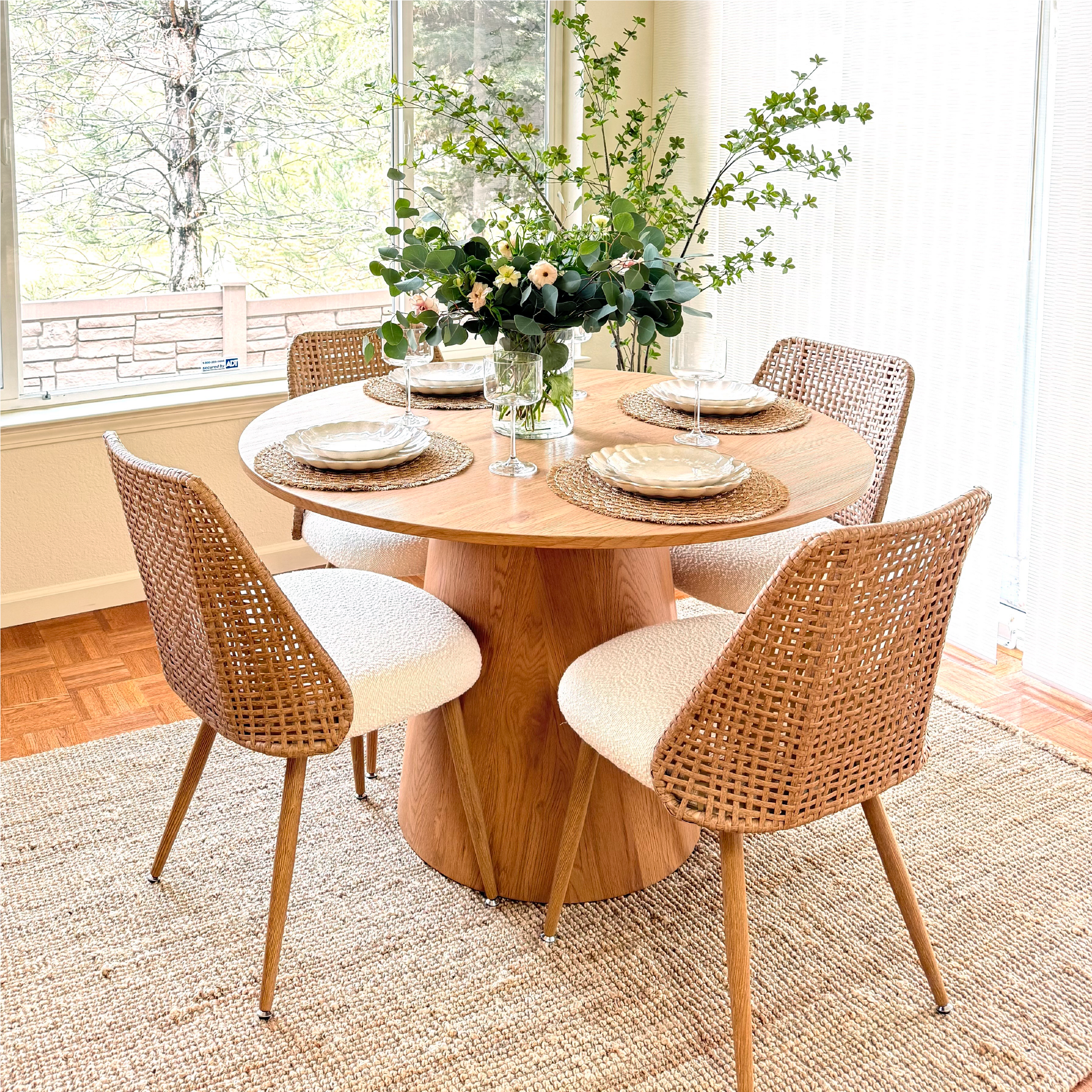 Nice Rattan Upholstered Dining Chair (Set of 4)