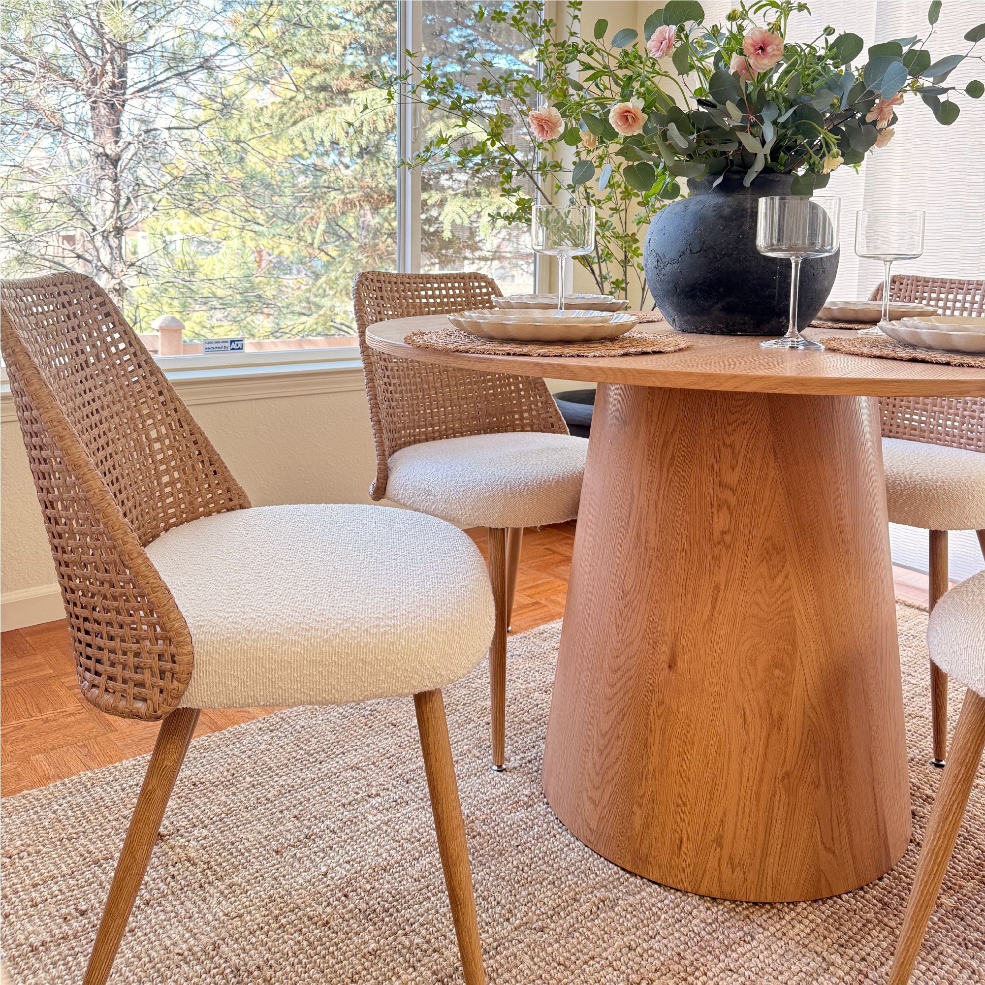 Nice Rattan Upholstered Dining Chair (Set of 4)