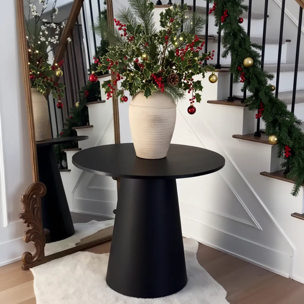 Dwen 35" Modern Round Pedestal Console Table