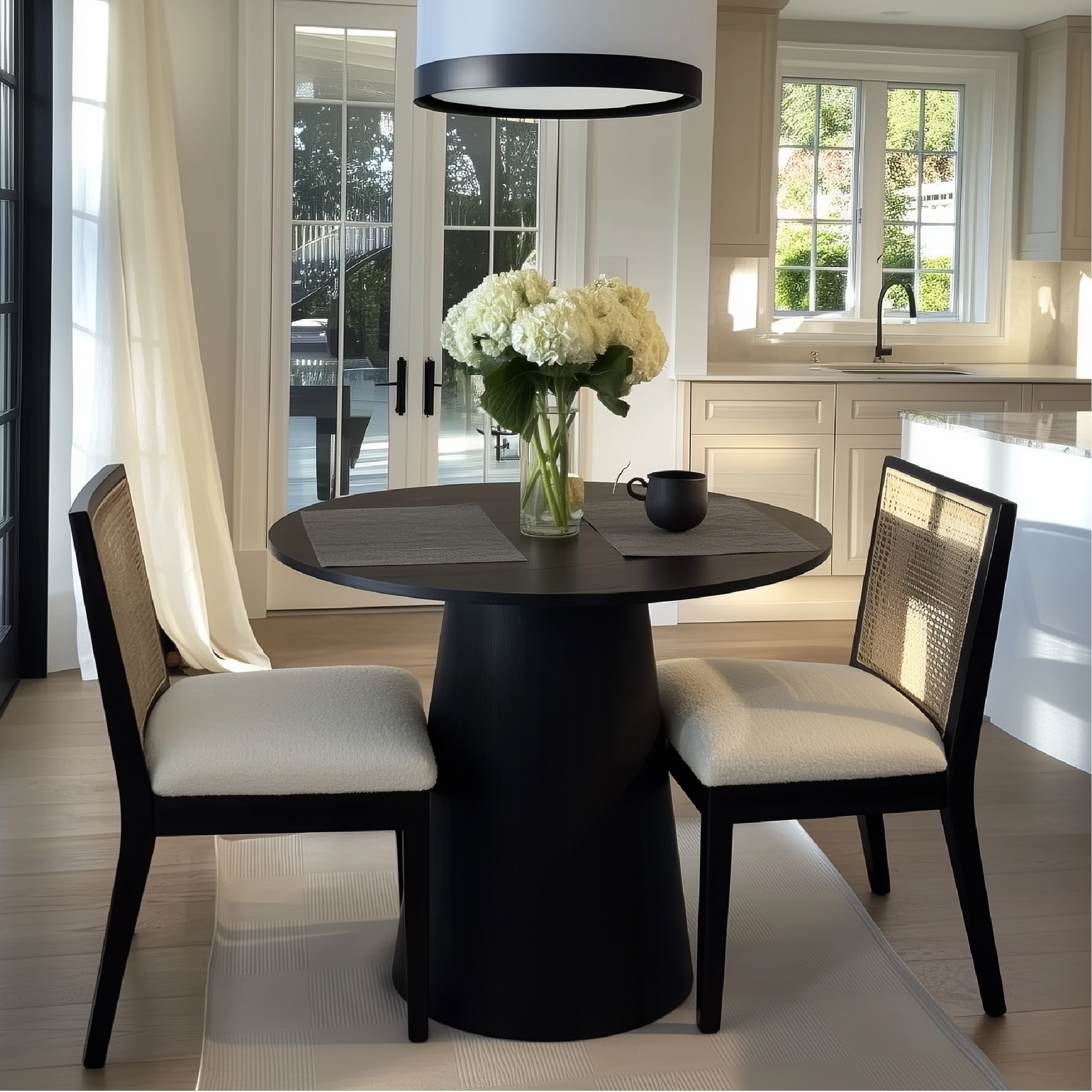 Dwen 35" Modern Round Pedestal Dining Table