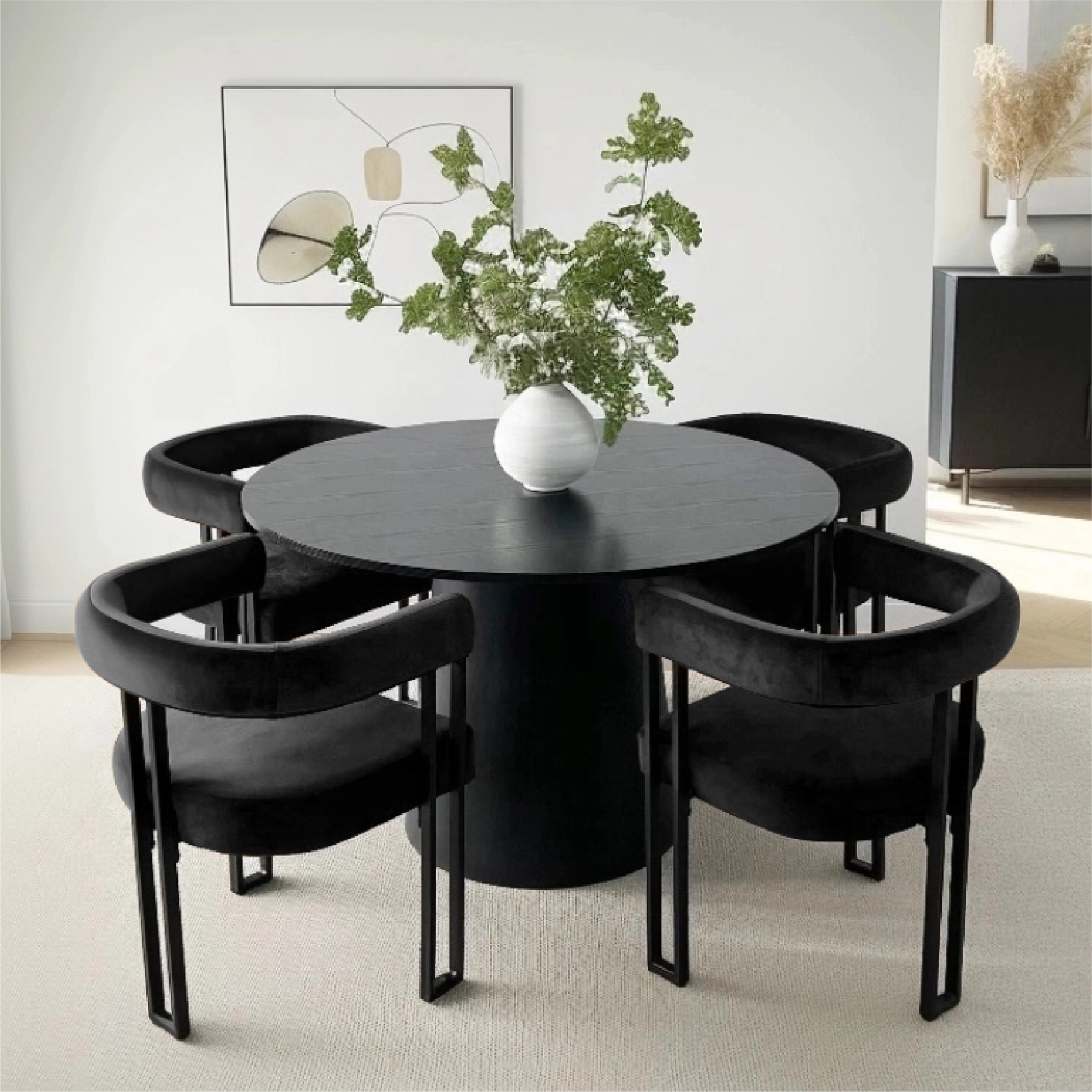 Mia Velvet Dining Chair with Arms (Set of 4)