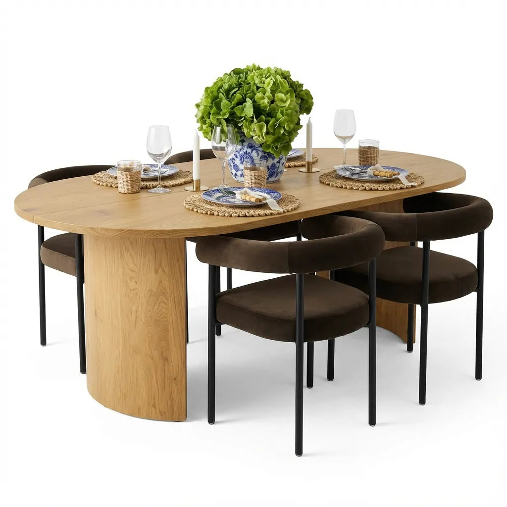 Dwen & New York 79" Oval Dining Table Set for 4 (5-Piece)