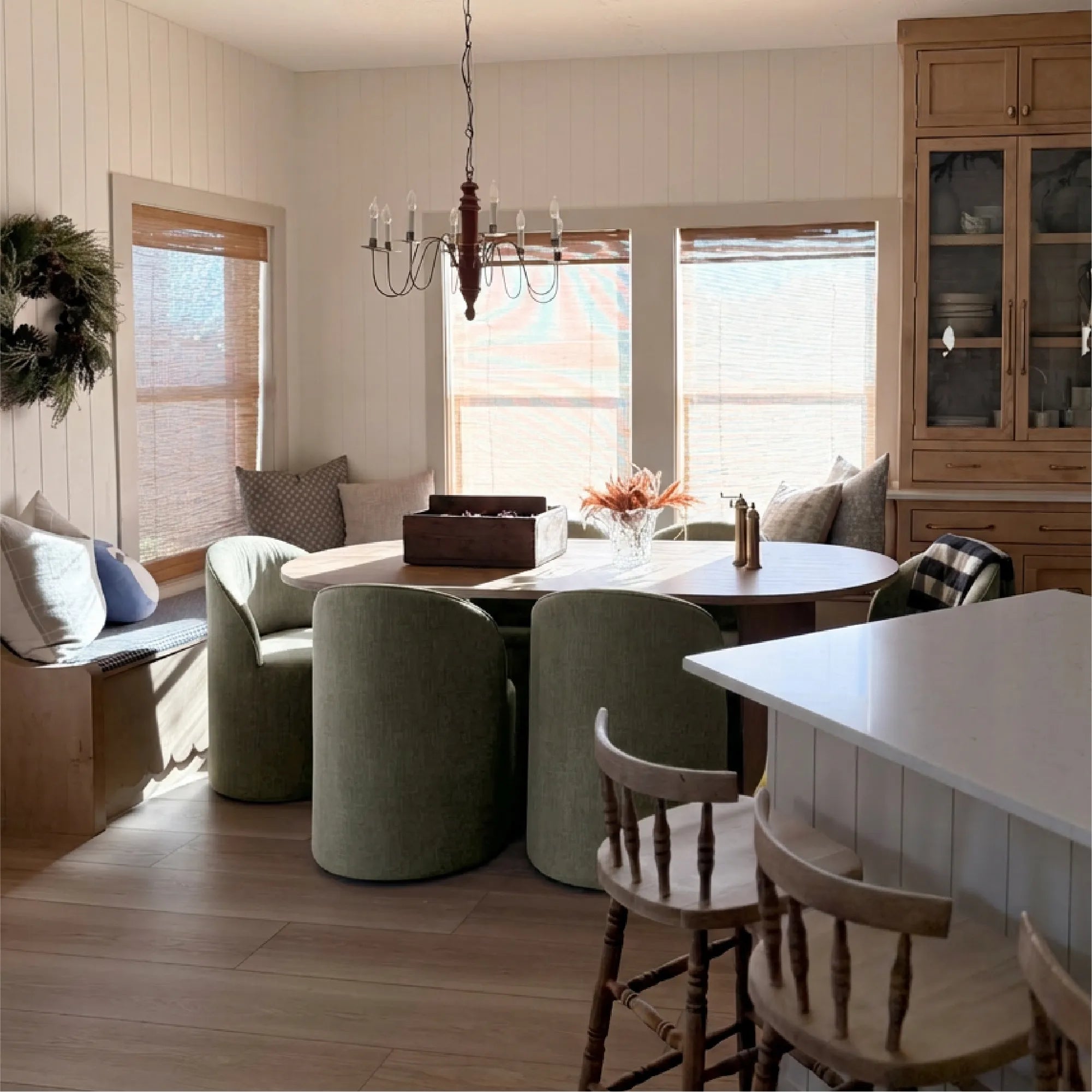 Dwen & Doris 79" Natural Oval Dining Table Set for 6 (7-Piece)