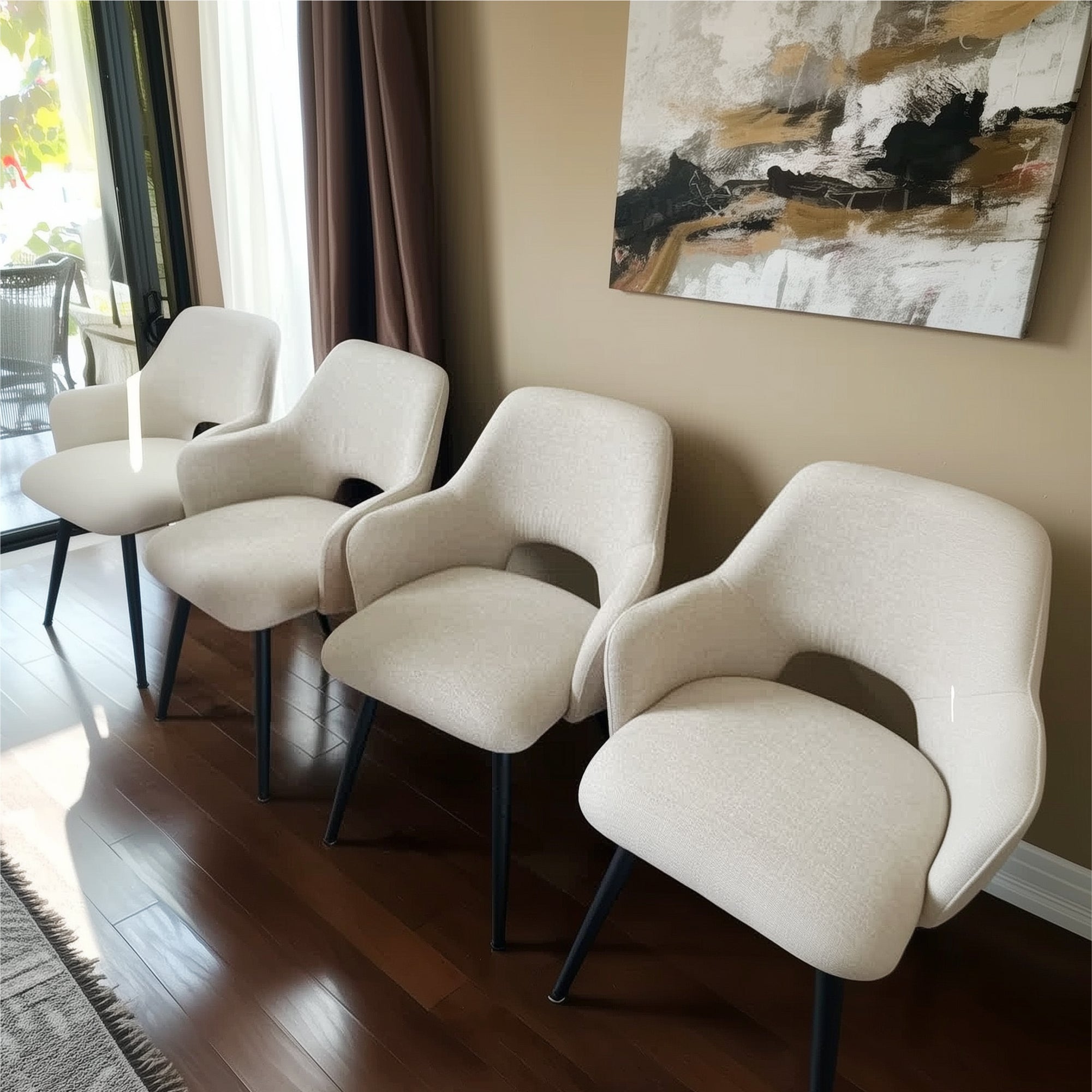 Edwin Upholstered Dining Chair with Arms (Set of 2)