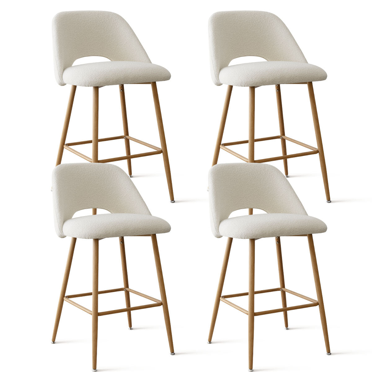 Edwin Boucle Upholstered Counter Stool (Set of 4)