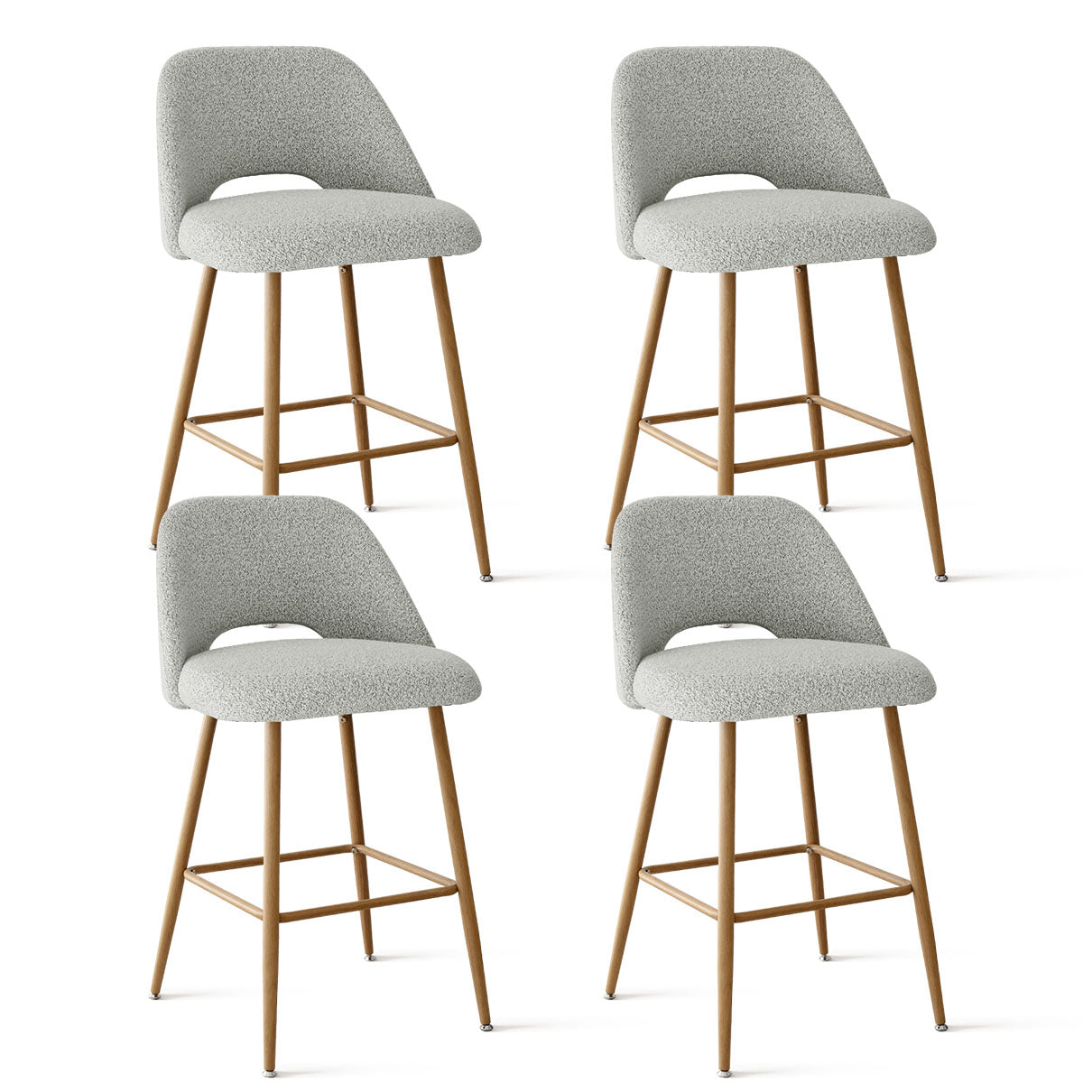 Edwin Boucle Upholstered Counter Stool (Set of 4)
