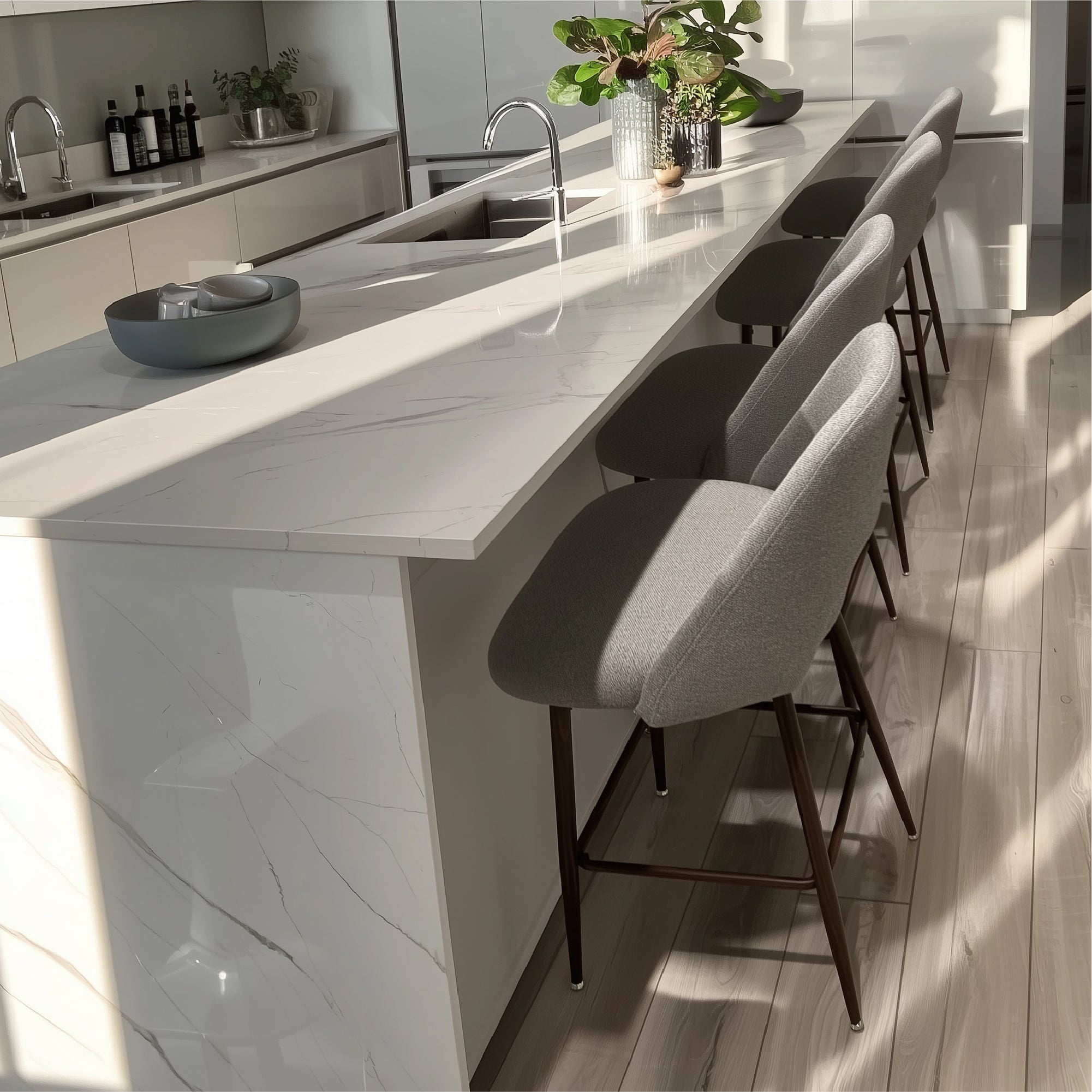 Edwin 26" Modern Upholstered Counter Stool (Set of 3)