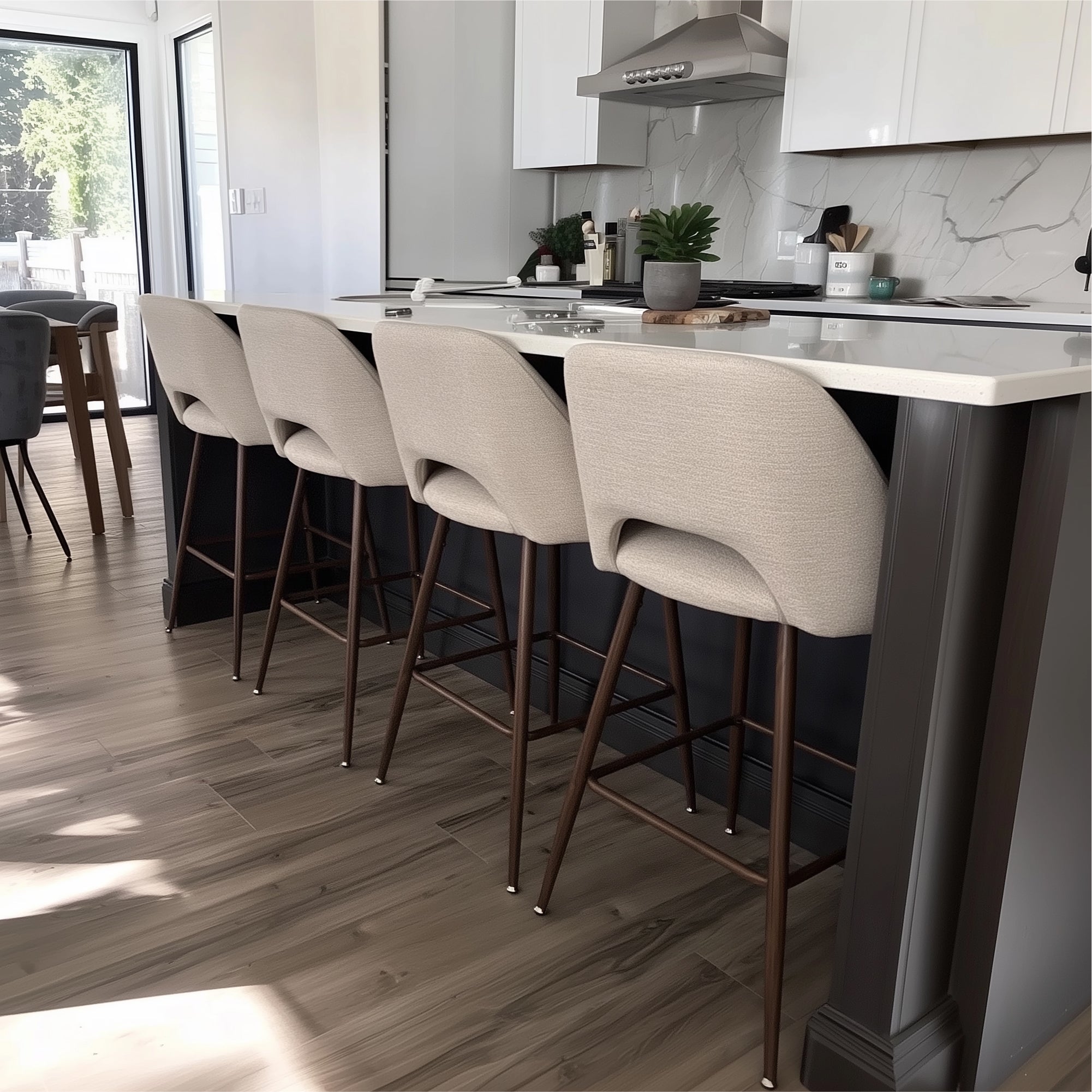 Edwin 26" Modern Upholstered Counter Stool (Set of 2)