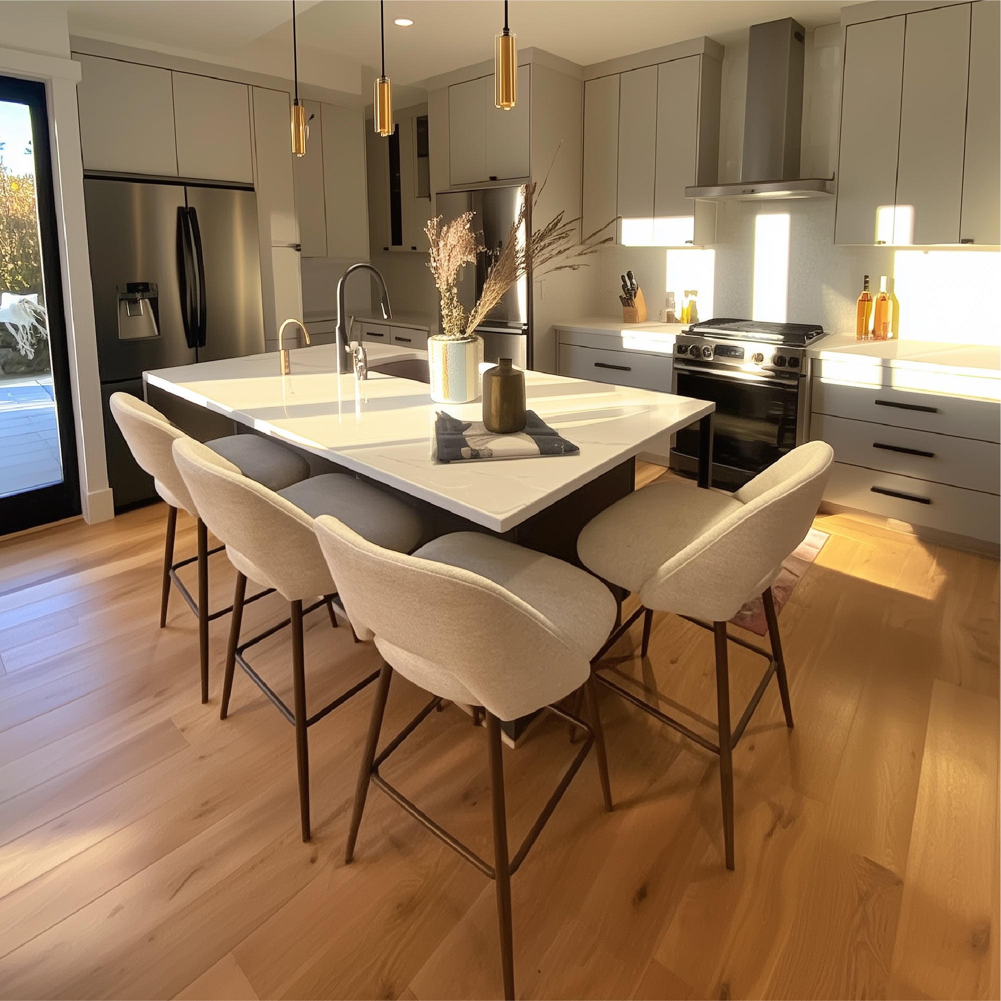 Edwin 26" Modern Upholstered Counter Stool (Set of 2)